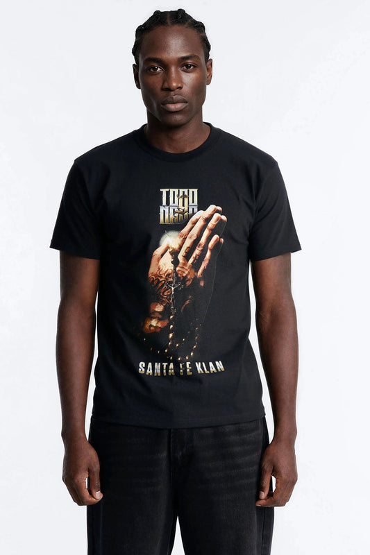 Santa Fe Klan Praying Hands Short Sleeve Tee - Black Fashion Nova
