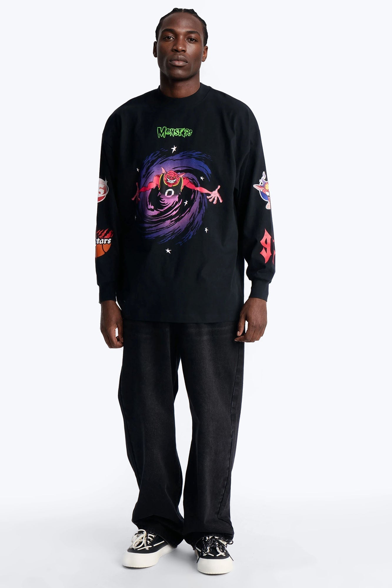Space Jam Monstars Chrome Premium Long Sleeve Shirt - Black Fashion Nova