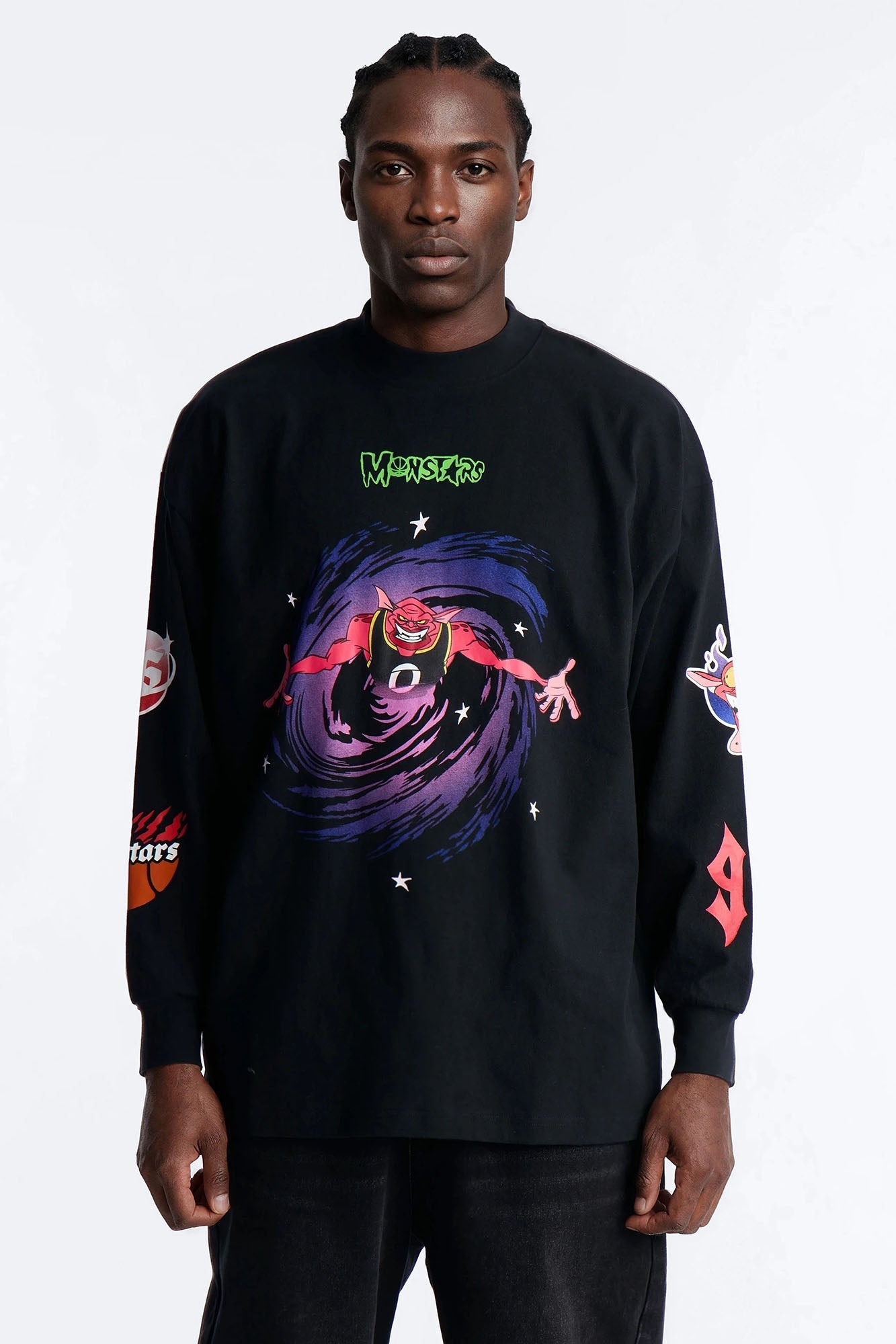 Space Jam Monstars Chrome Premium Long Sleeve Shirt - Black Fashion Nova