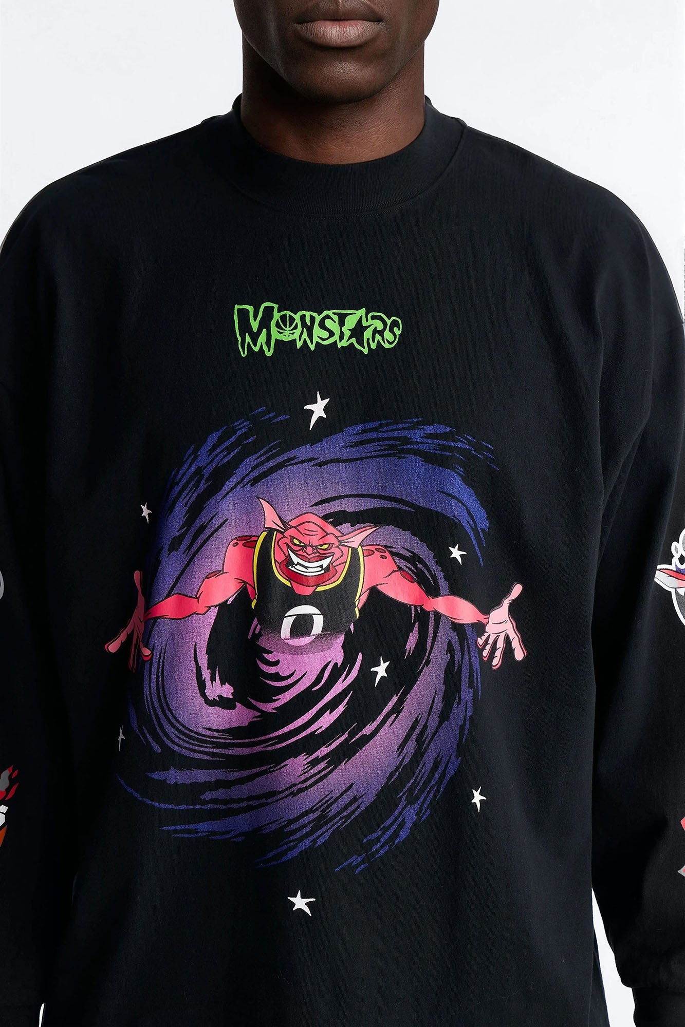 Space Jam Monstars Chrome Premium Long Sleeve Shirt - Black Fashion Nova