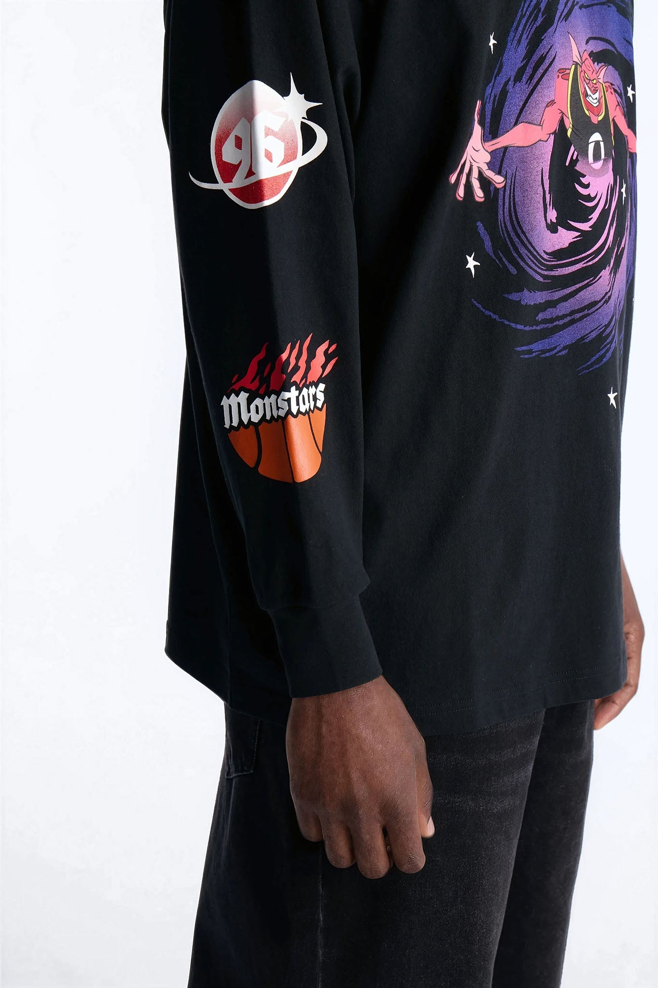 Space Jam Monstars Chrome Premium Long Sleeve Shirt - Black Fashion Nova