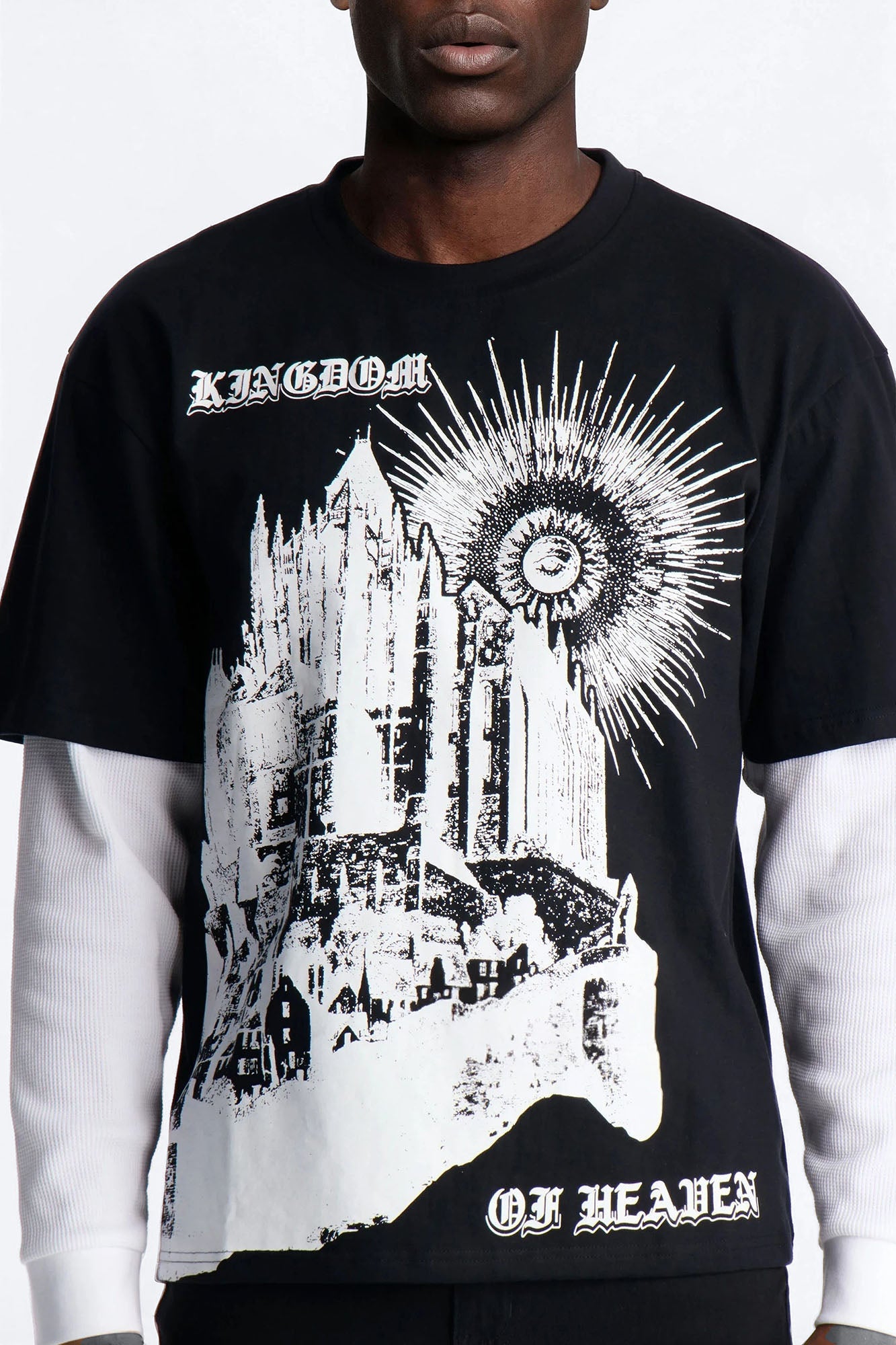 Twofer Kingdom Of Heaven Long Sleeve Tee - Black Fashion Nova