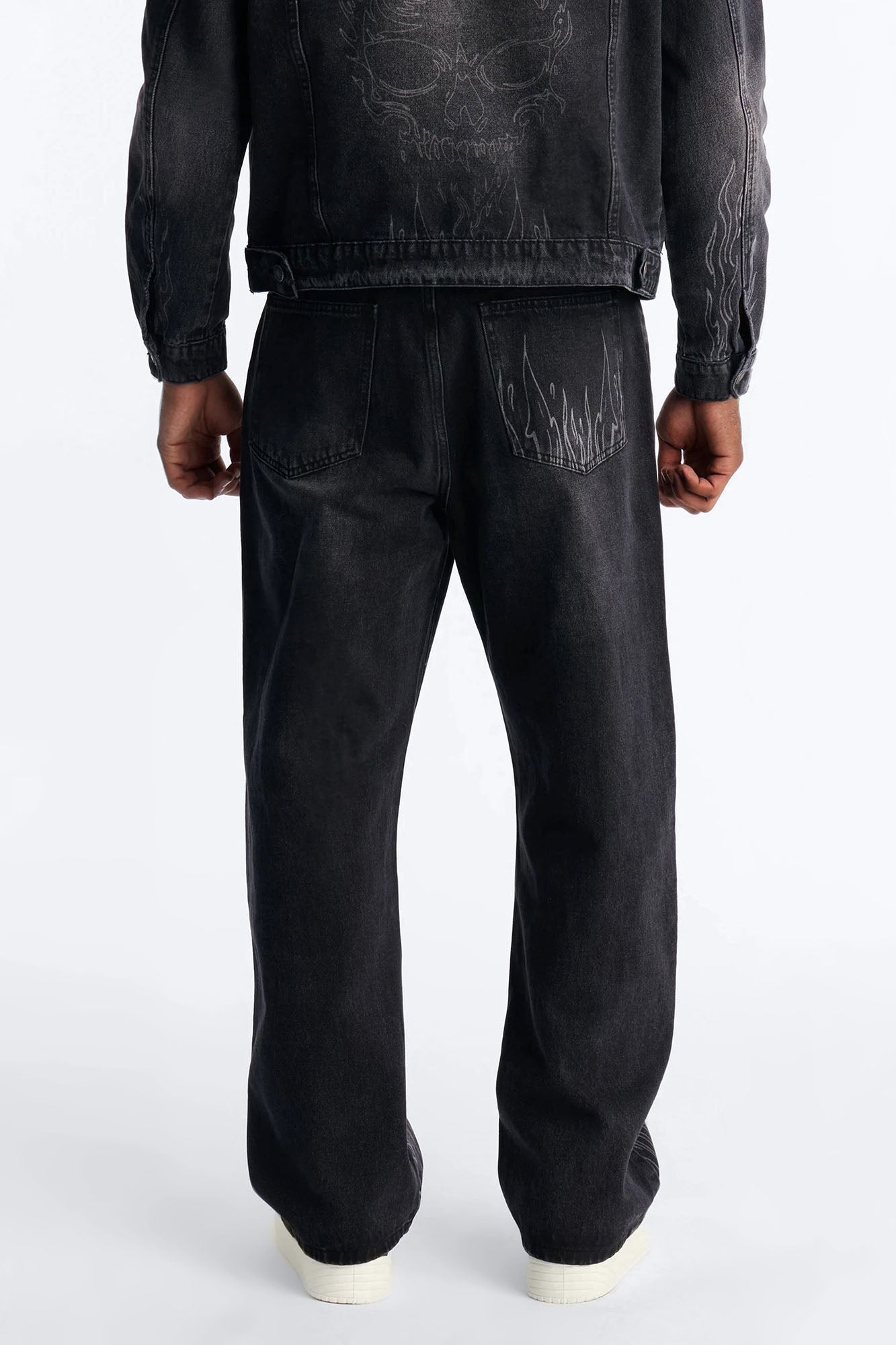 Baggy Hellfire Jean Denim - Black Wash Fashion Nova