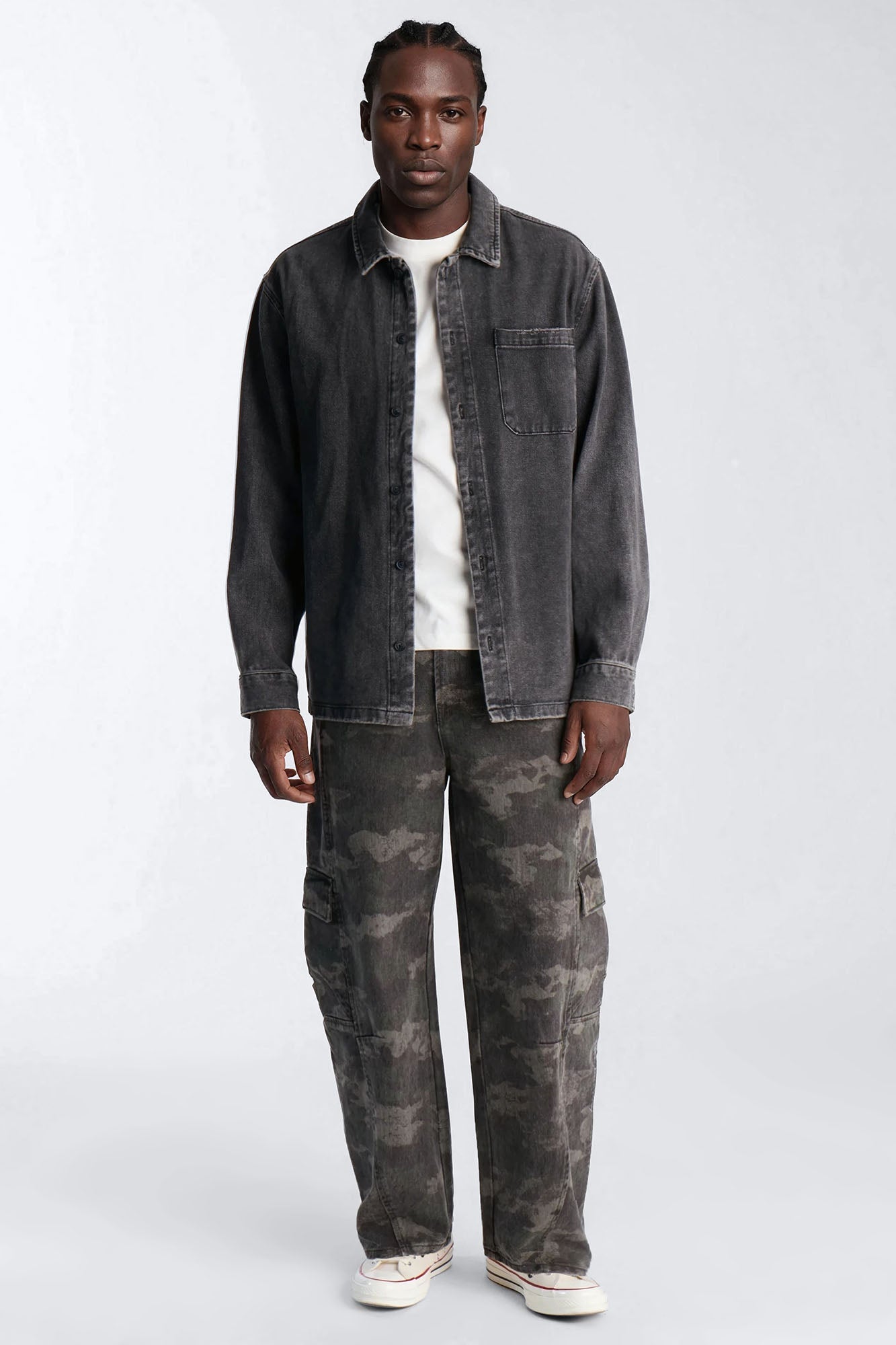 Combat Seams Barrel Jeans - Camouflage Fashion Nova