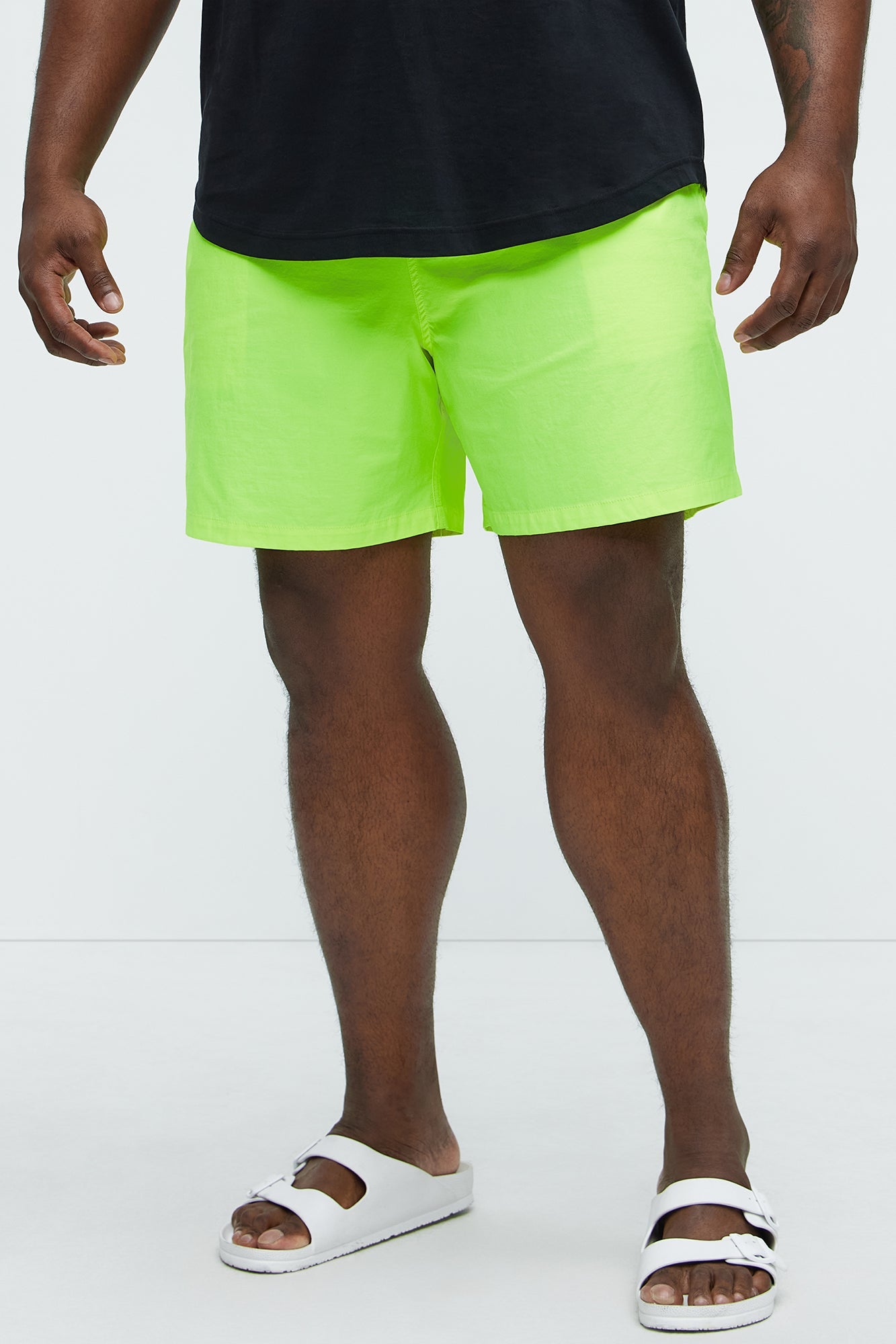 Montez Stretch Swim Trunk 7″ - Neon Yellow Fashion Nova