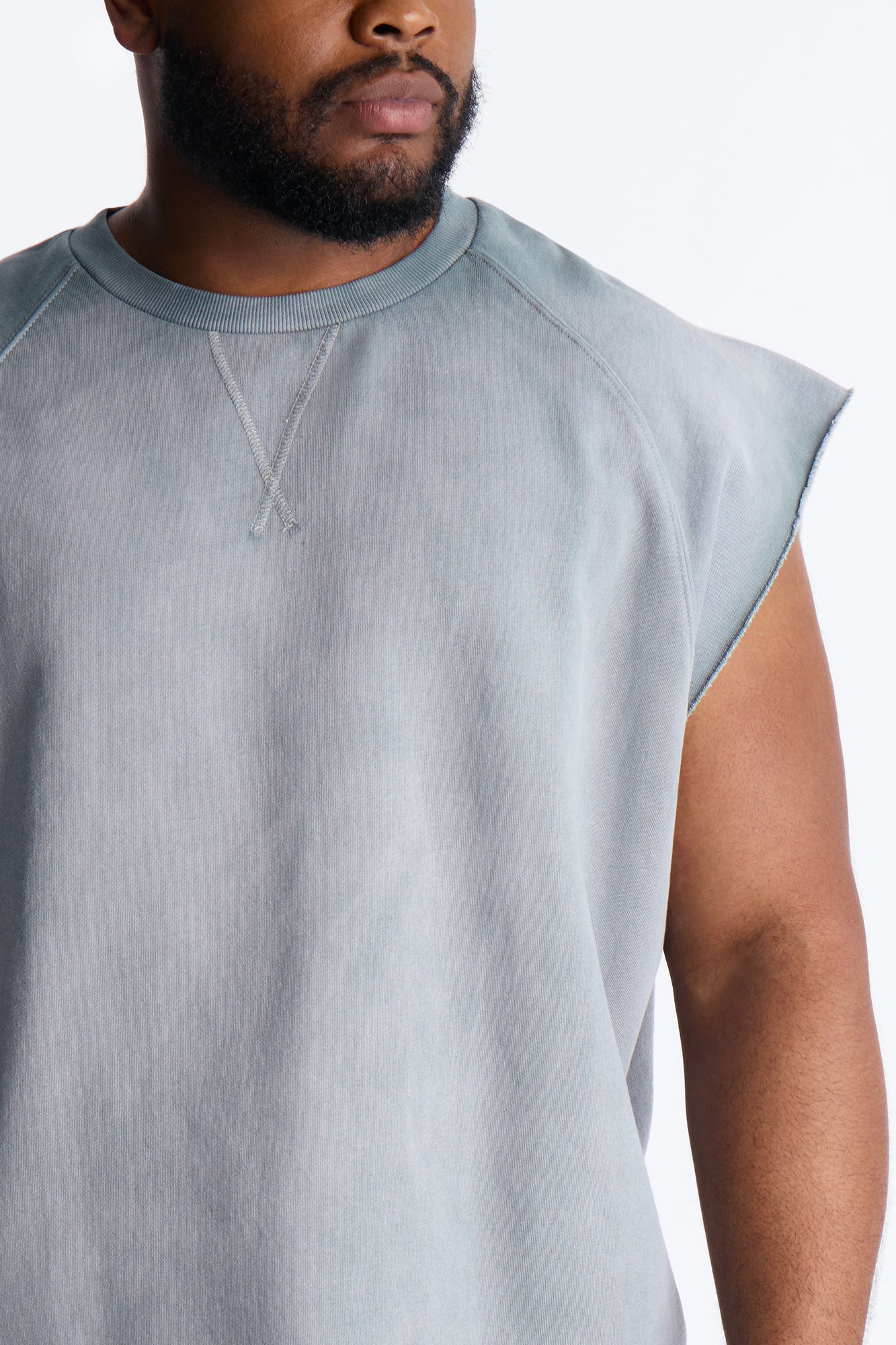 Boiler Washed Boxy Muscle Tee - Slate Blue Fashion Nova