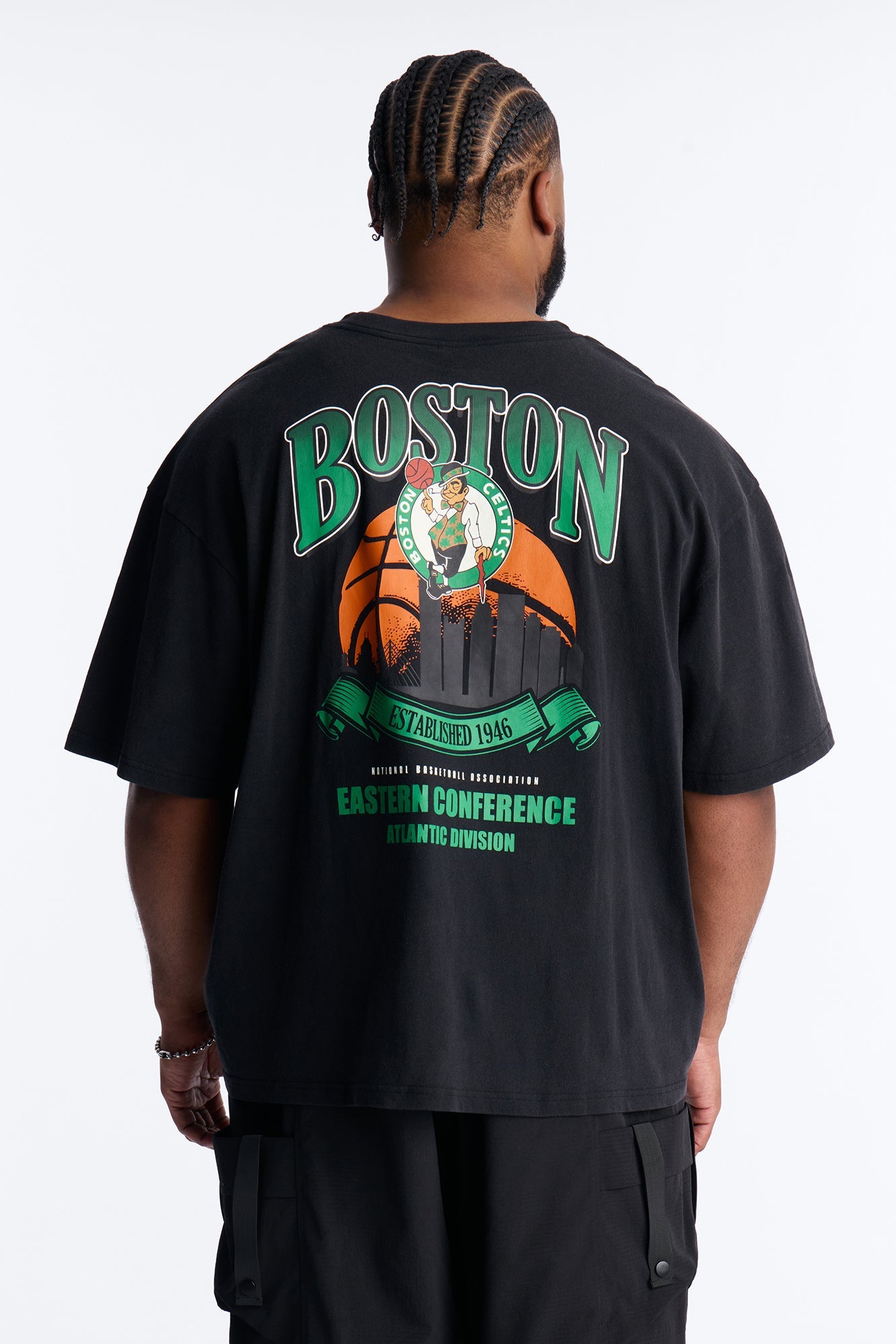 Celtics For The City Short Sleeve Tee - Black Wash Fashion Nova