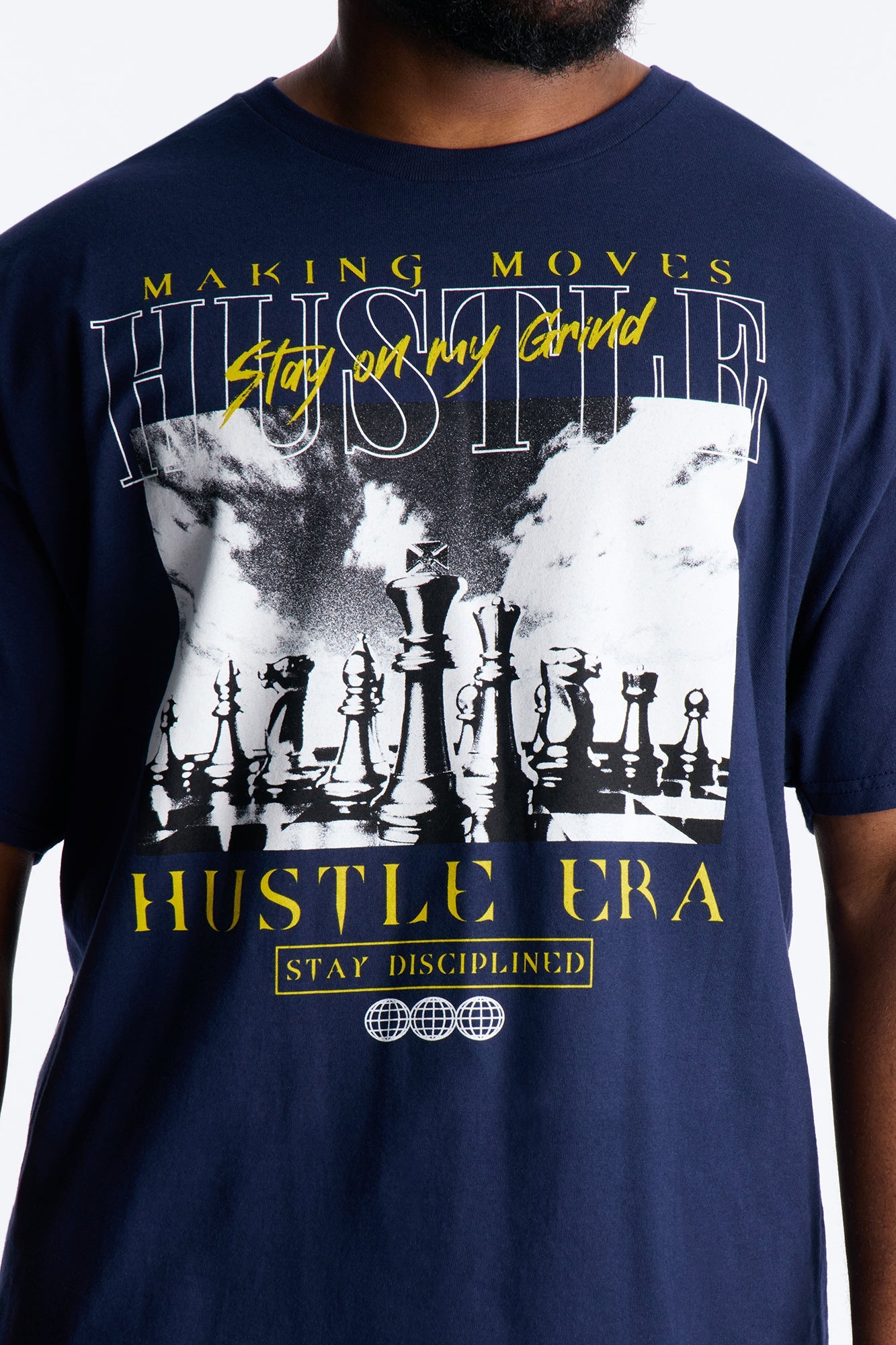 Hustle Era Short Sleeve Tee - Navy Fashion Nova