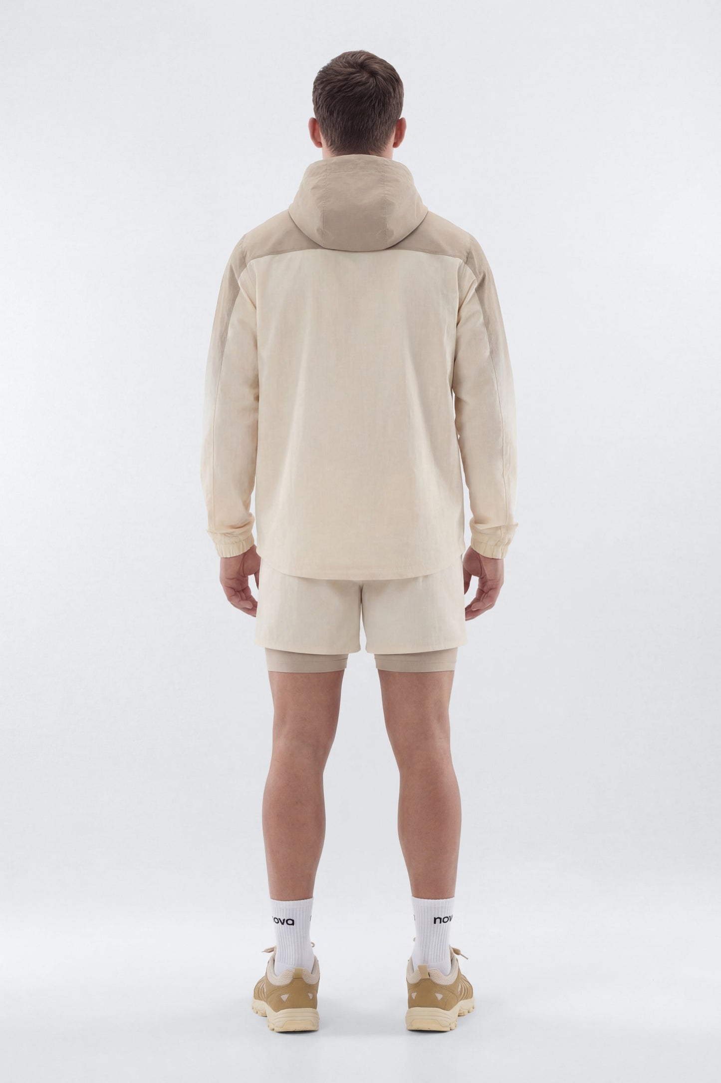 ProRipStop Half Zip Ombre Hooded Jacket - Cream/combo Fashion Nova