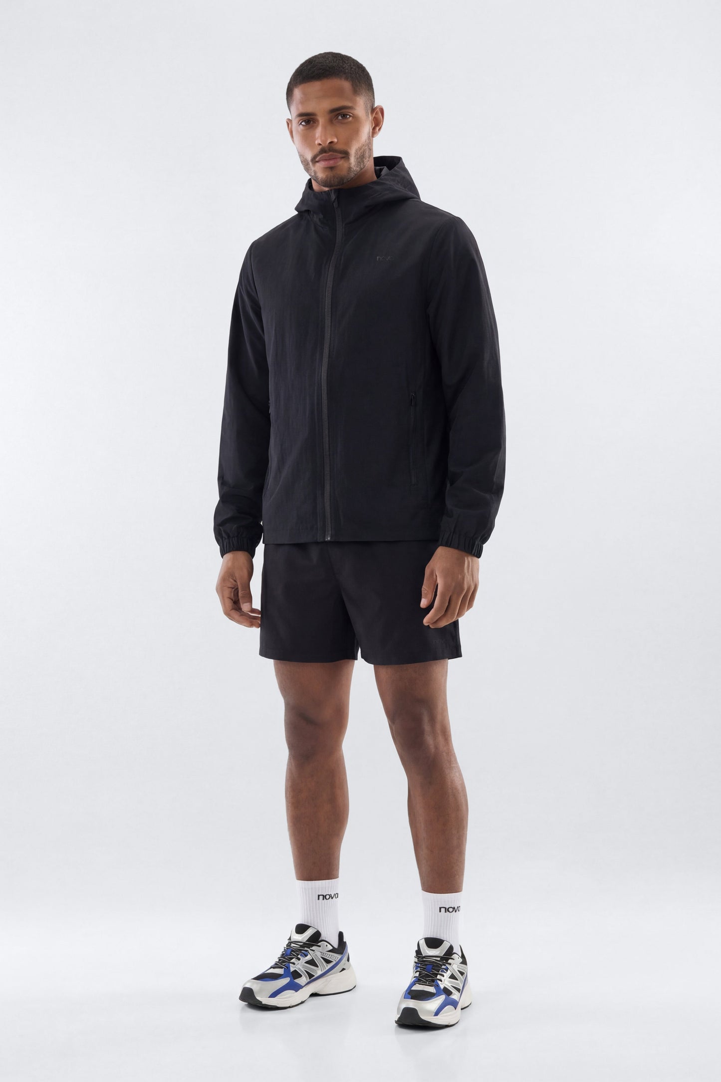 CoreNylon Hooded Full Zip Jacket - Black Fashion Nova