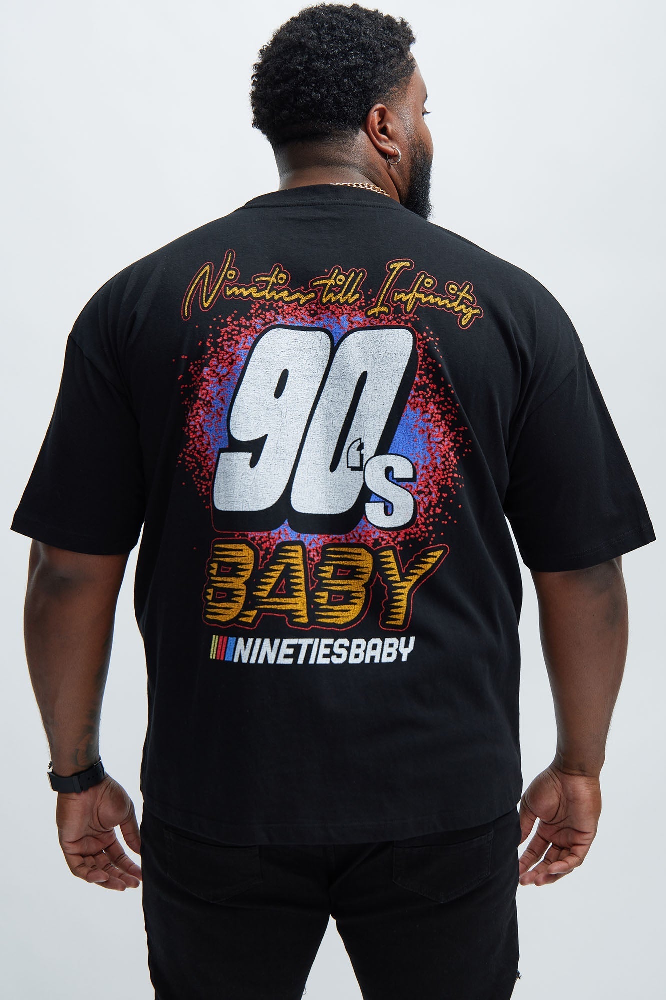 90's Till Infinity Oversized Short Sleeve Tee - Black Fashion Nova