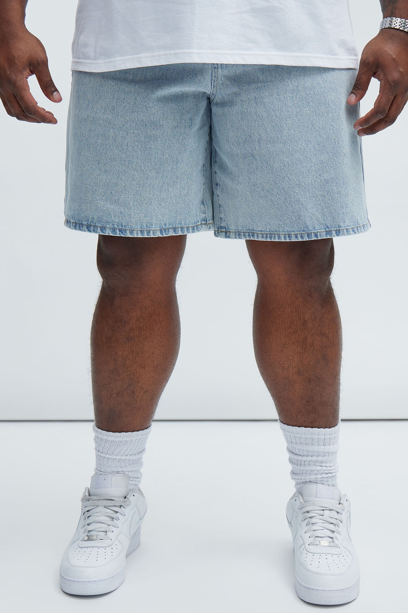 Colin Relaxed Denim Shorts - Light Blue Wash Fashion Nova