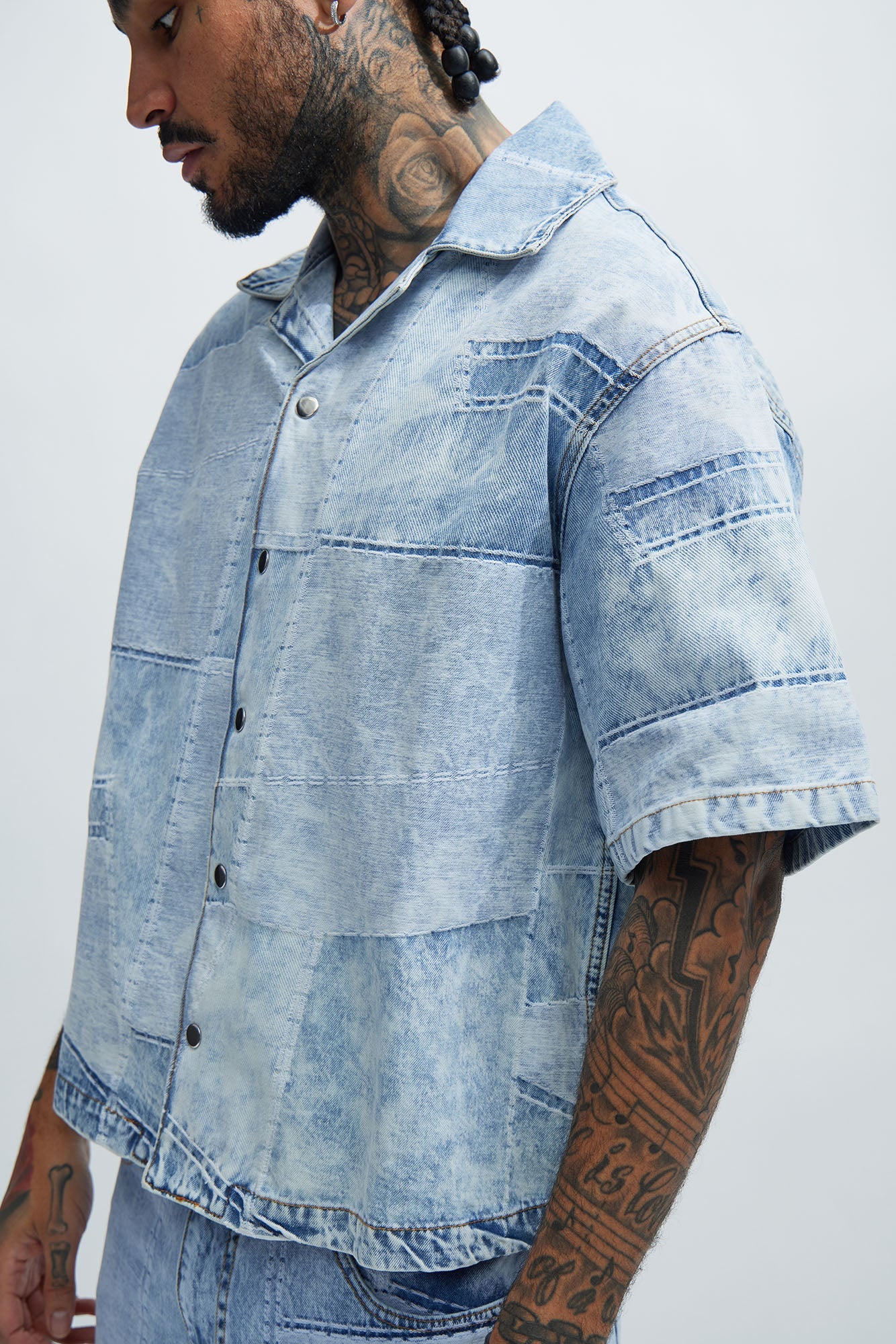 Verdugo Denim Shirt - Light Blue Wash Fashion Nova
