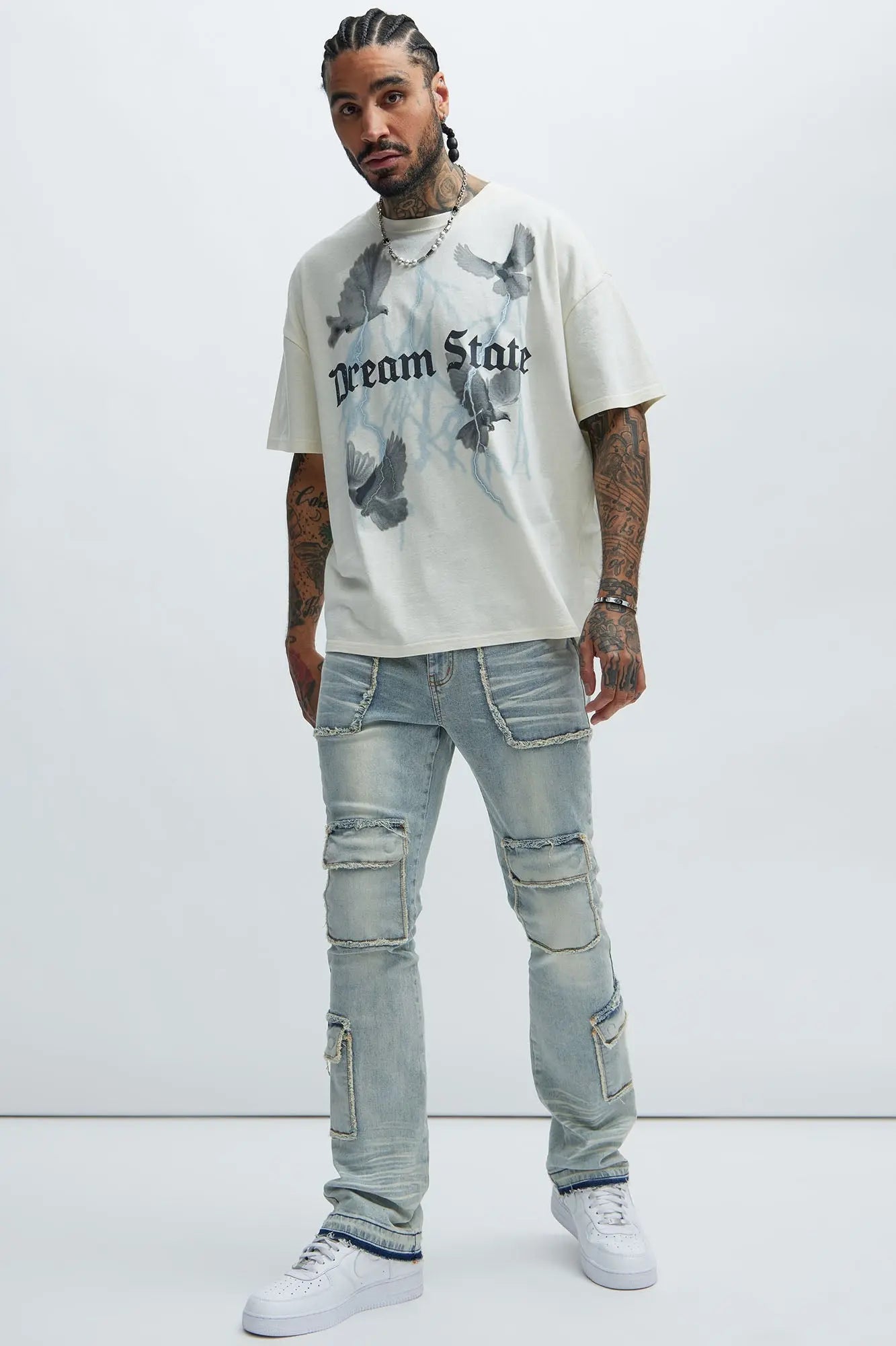 Dream State Oversized Short Sleeve Tee - White Fashion Nova