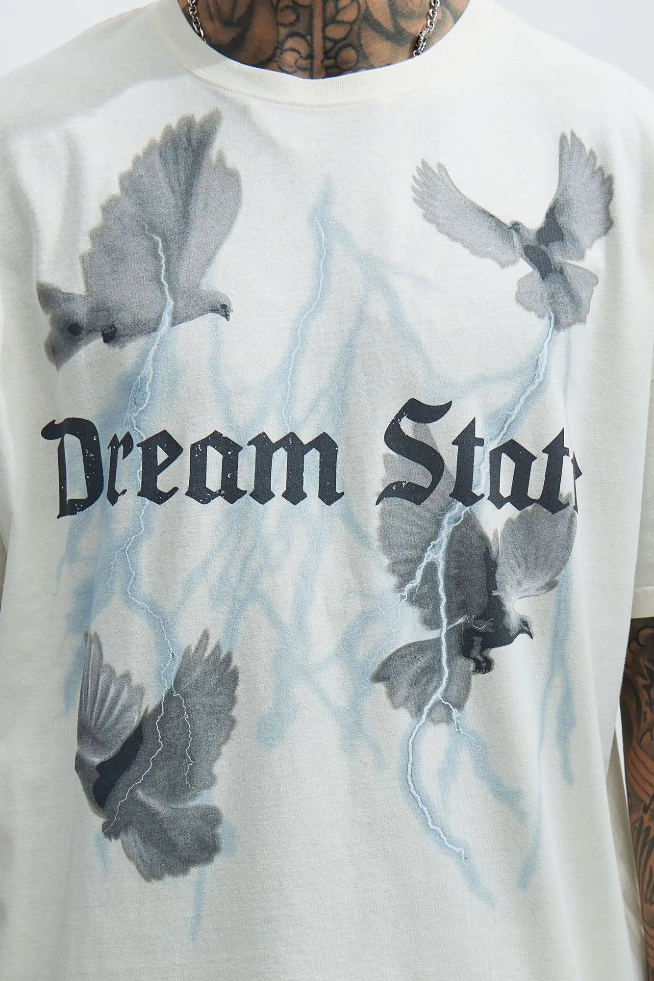 Dream State Oversized Short Sleeve Tee - White Fashion Nova