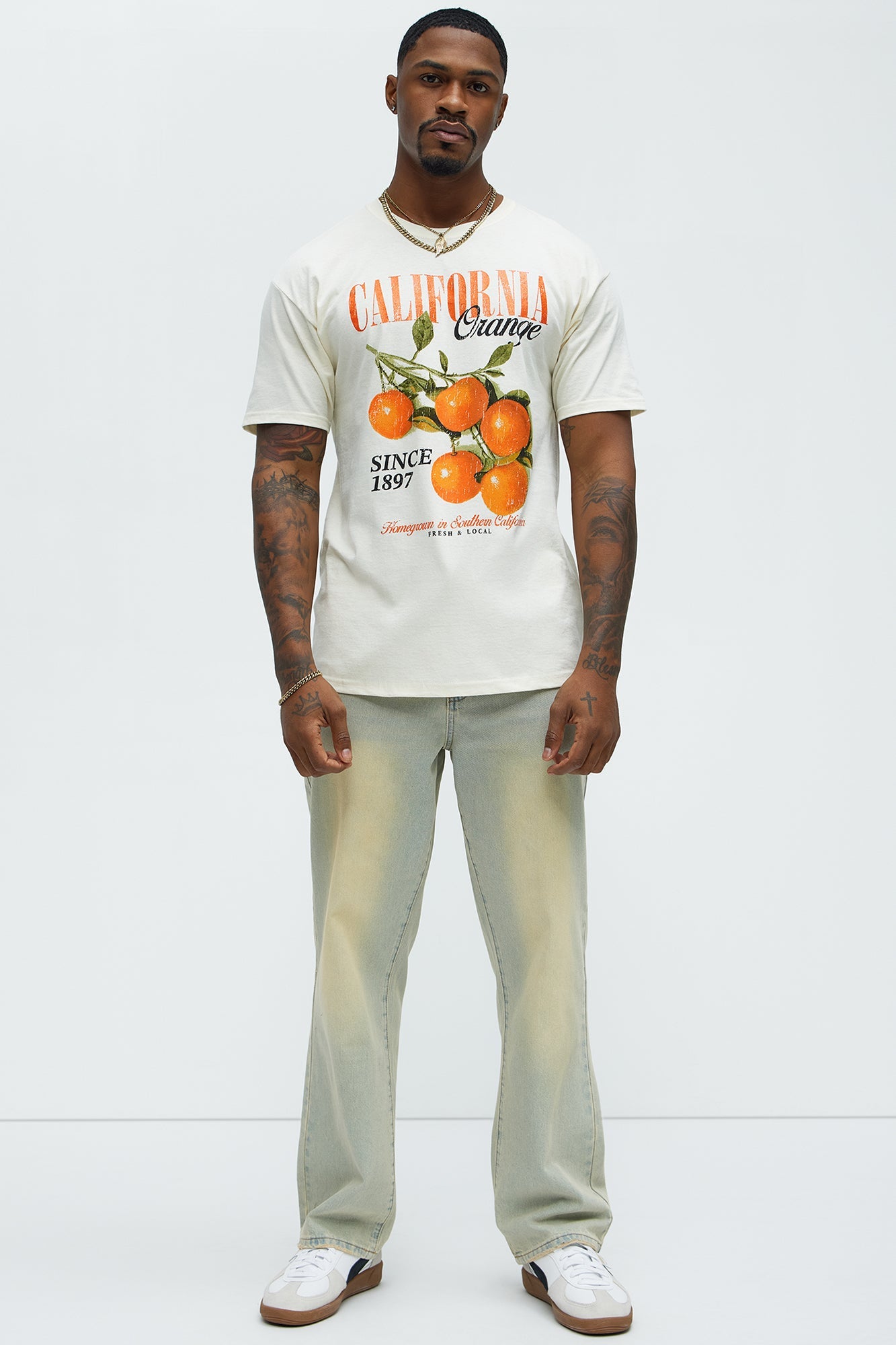 California Orange 1897 Short Sleeve Tee - Natural Fashion Nova