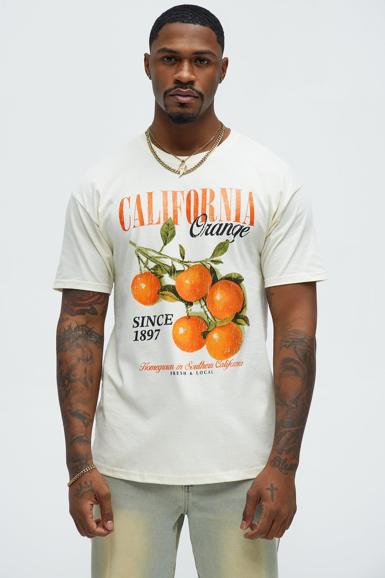California Orange 1897 Short Sleeve Tee - Natural Fashion Nova