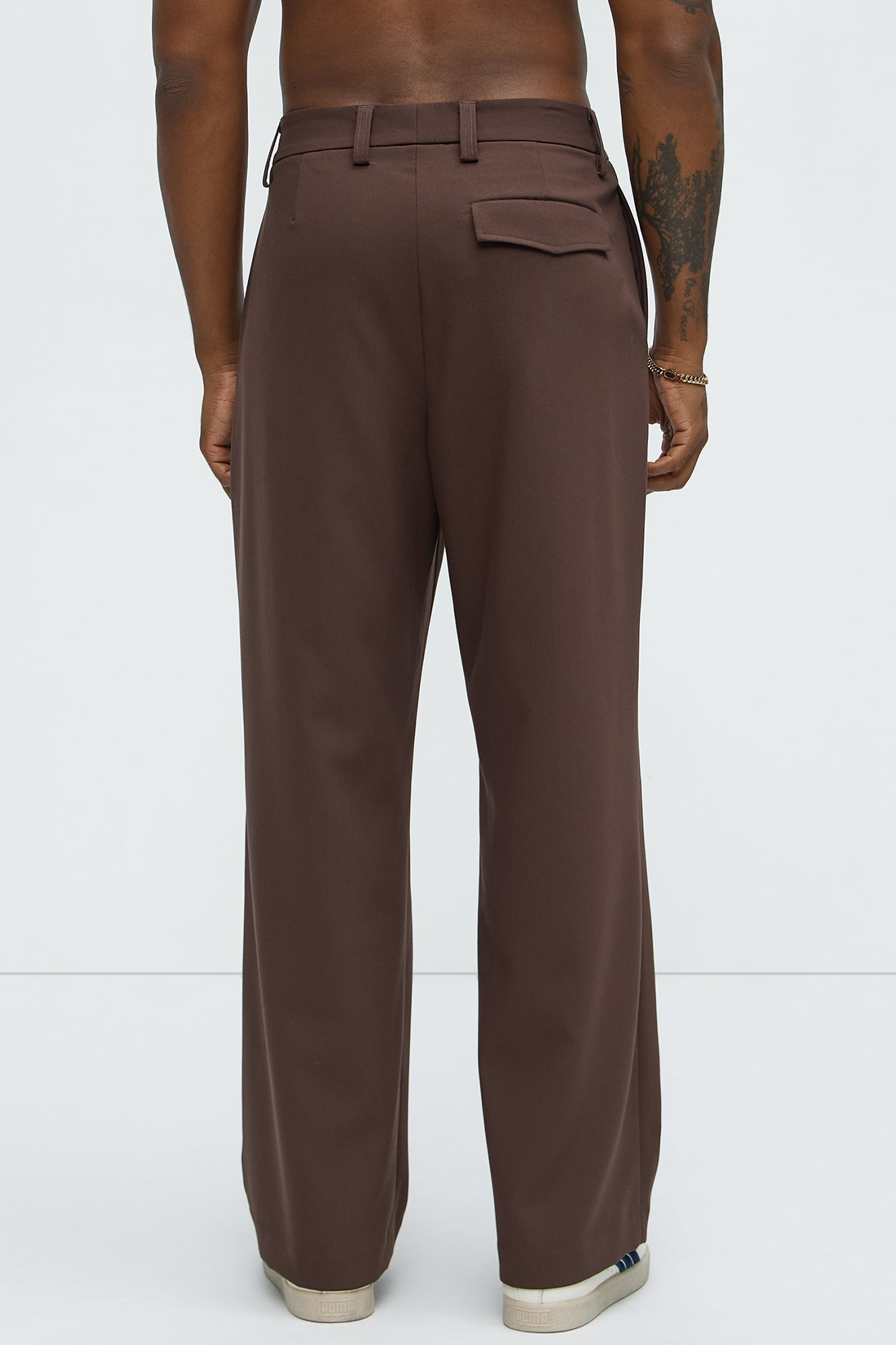 Ronan High Waisted Pleated Trousers - Brown Fashion Nova