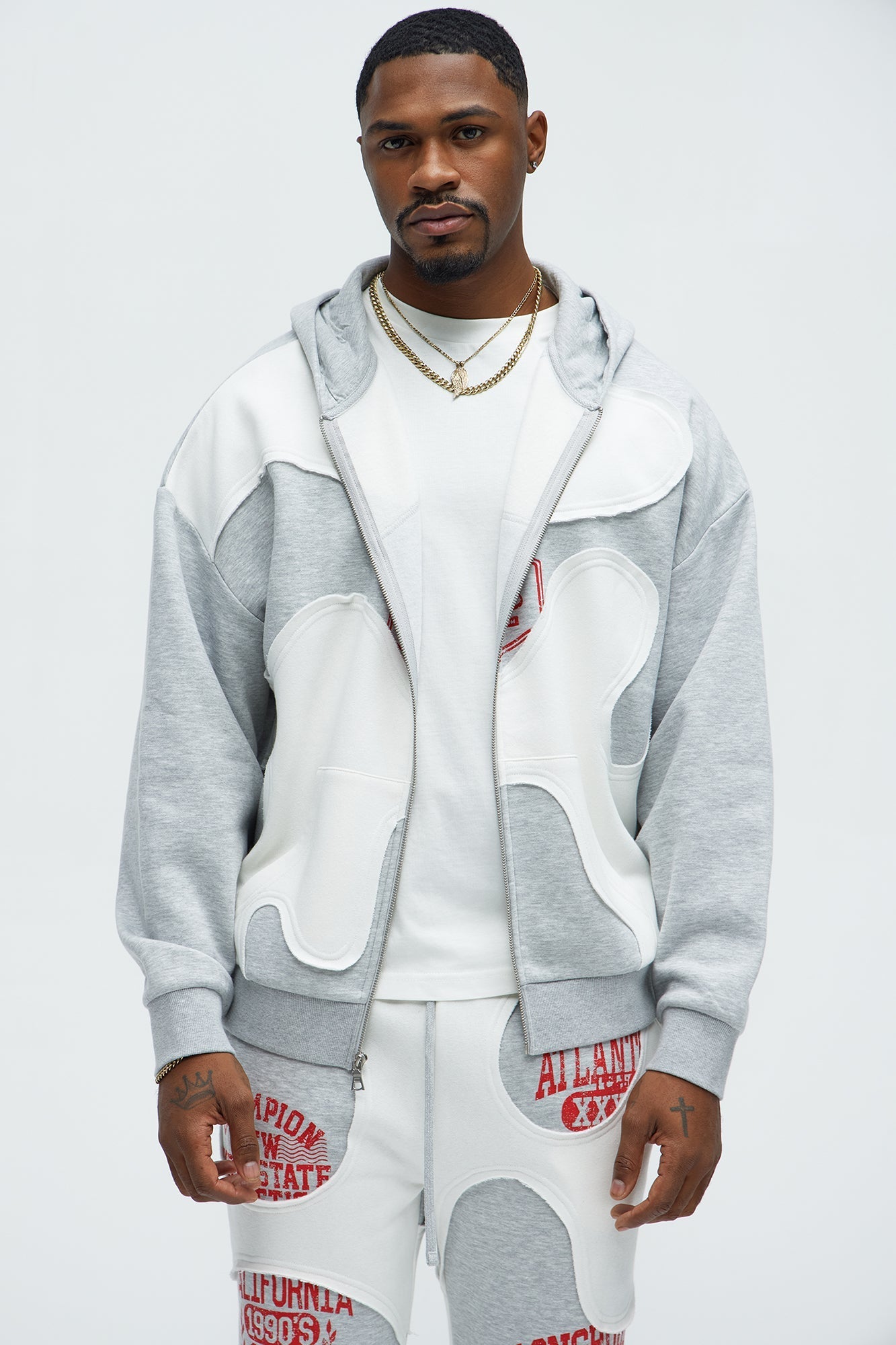 Tyson Champion Oversized Zip Hoodie - Heather/Combo Fashion Nova
