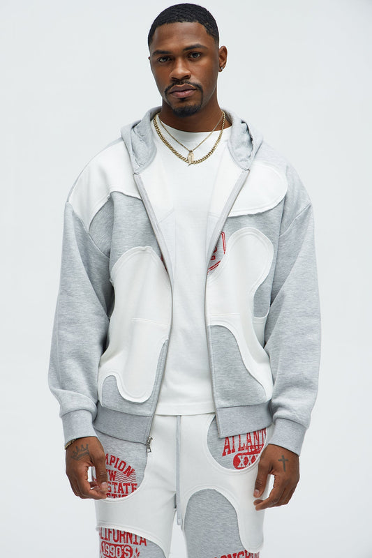 Tyson Champion Oversized Zip Hoodie - Heather/Combo Fashion Nova