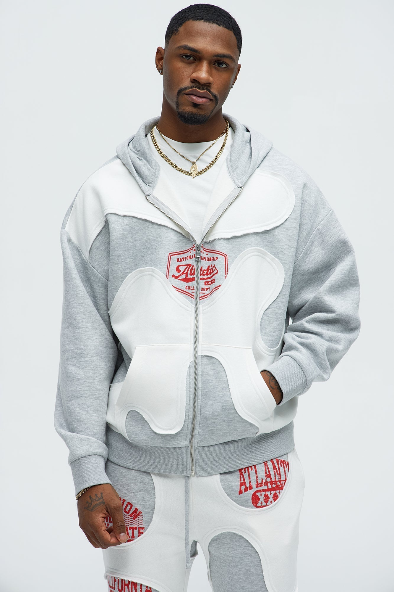 Tyson Champion Oversized Zip Hoodie - Heather/Combo Fashion Nova