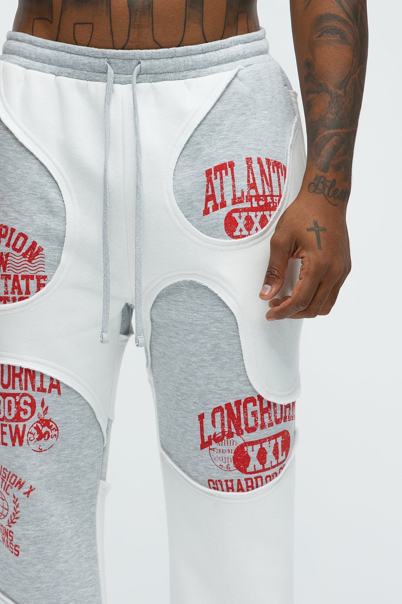 Tyson Champion Straight Sweatpants - Heather/Combo Fashion Nova