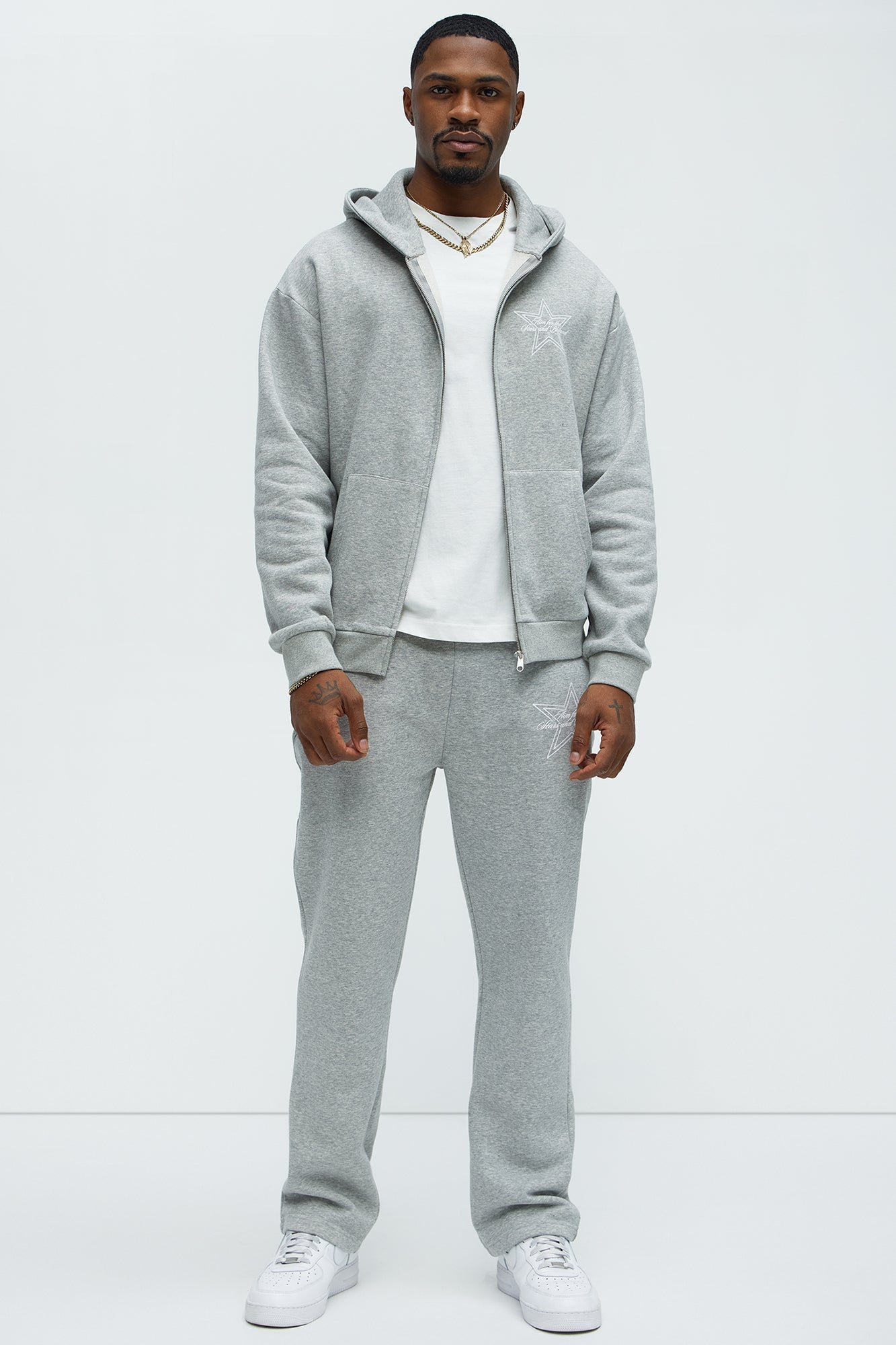 Aim For The Stars Zip Hoodie - Grey Fashion Nova