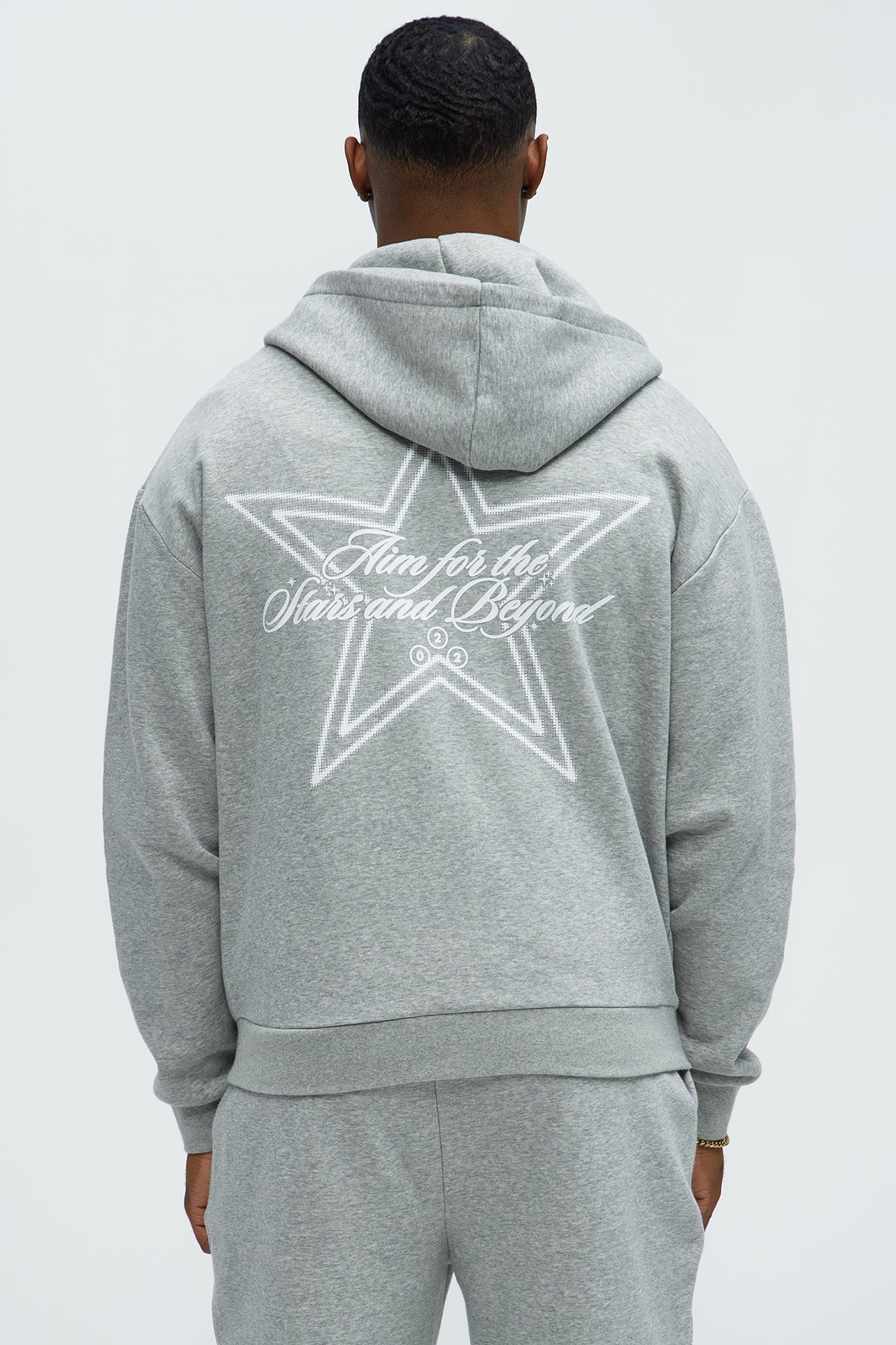 Aim For The Stars Zip Hoodie - Grey Fashion Nova