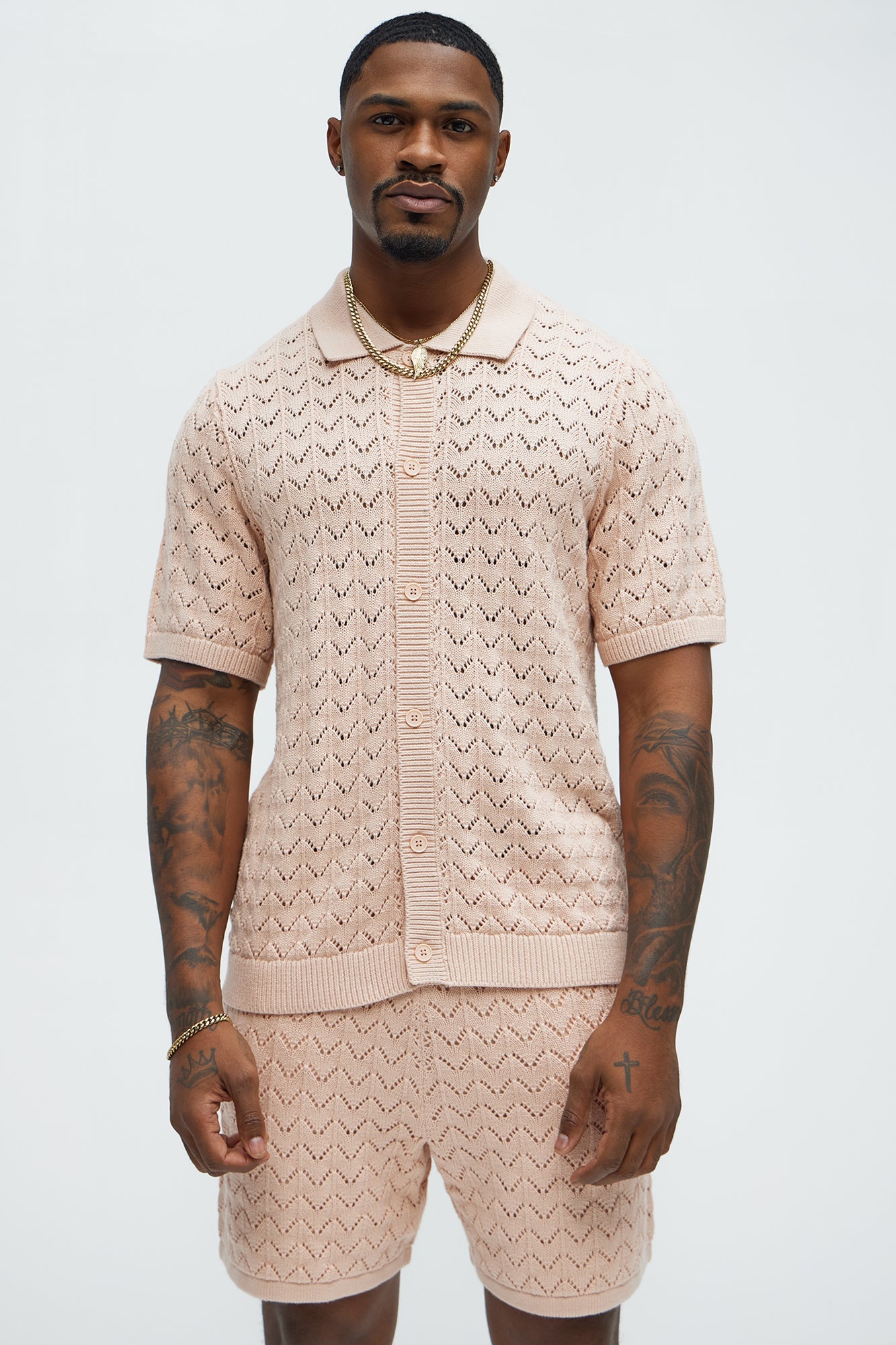 Waterfall Texture Open Knit Shirt - Mauve Fashion Nova