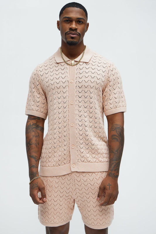 Waterfall Texture Open Knit Shirt - Mauve Fashion Nova