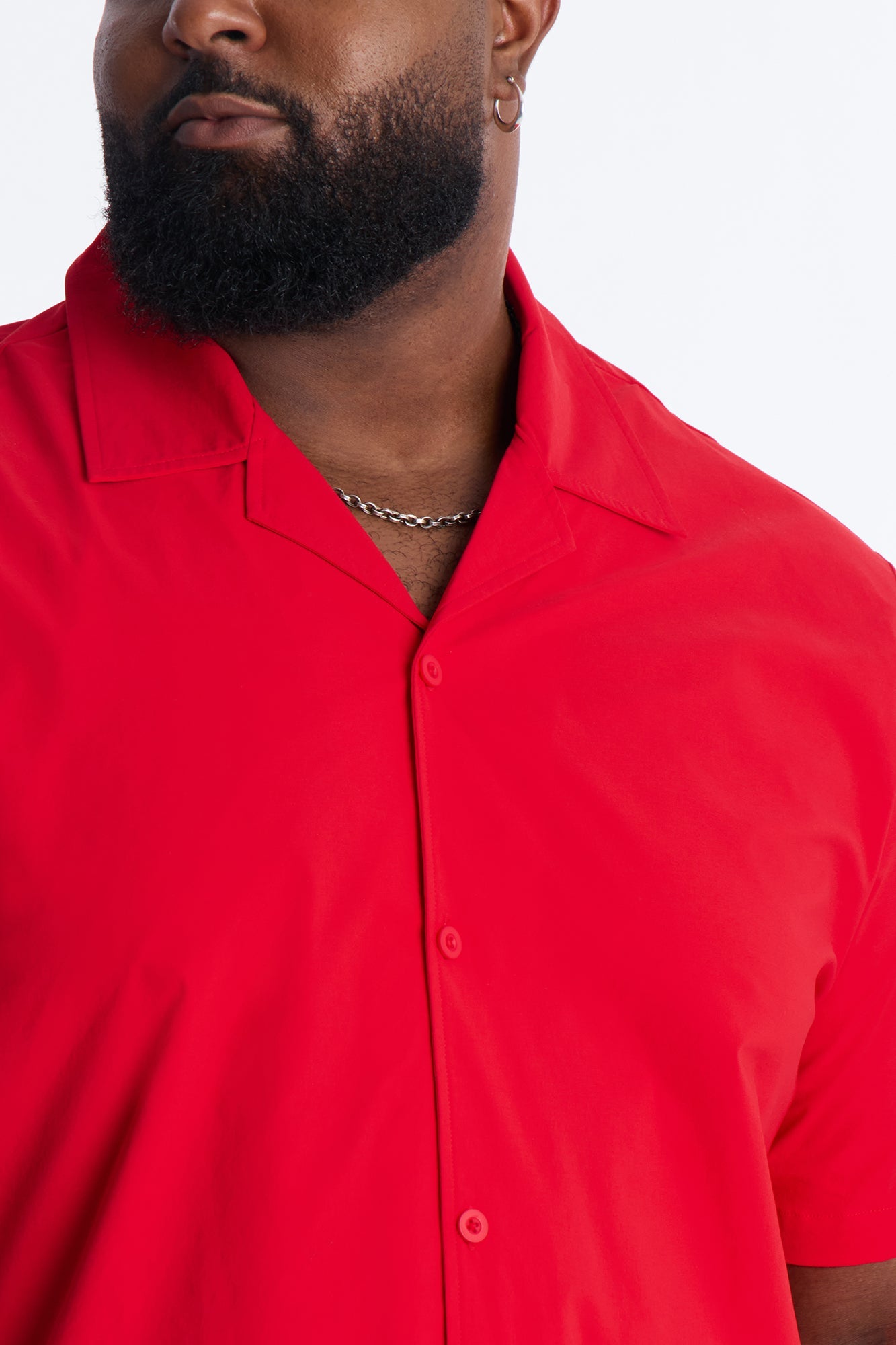 Montez Cuban Collar Button Up Shirt - Brick Red Fashion Nova