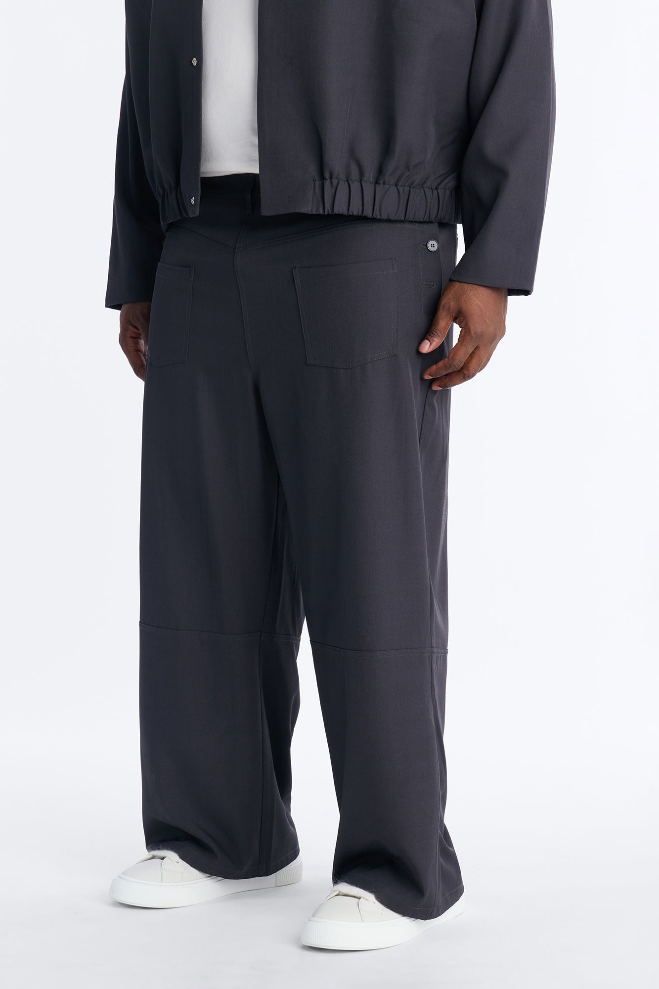 Baggy Inverted Details Trouser - Grey Fashion Nova