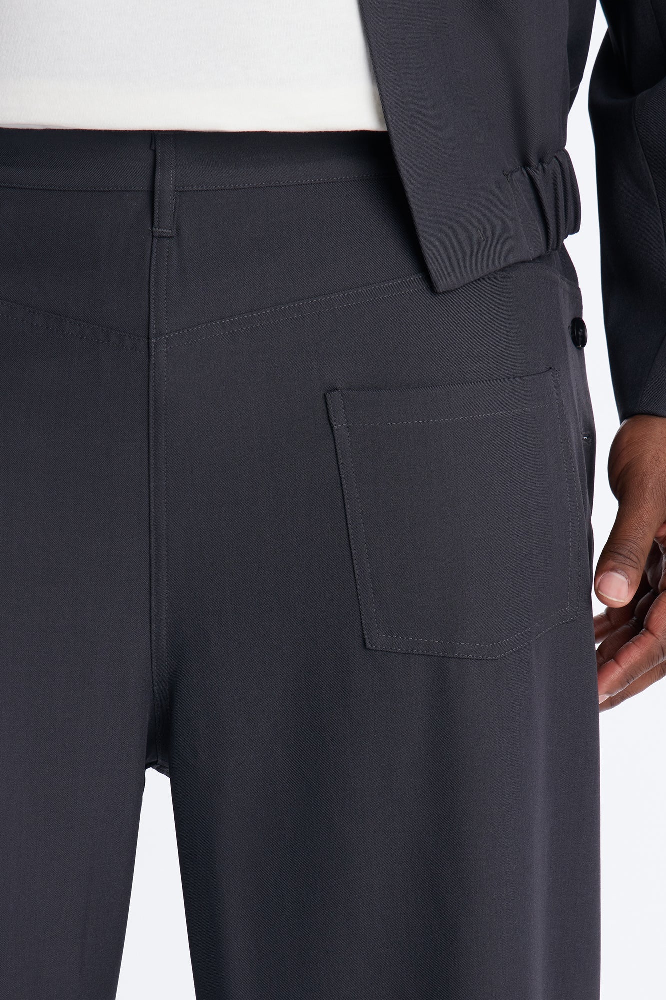 Baggy Inverted Details Trouser - Grey Fashion Nova