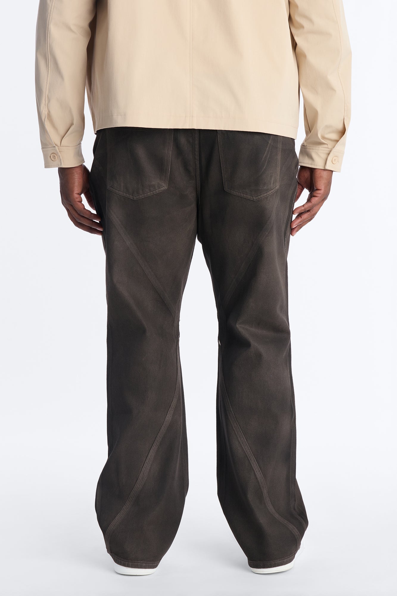 Stacked Slim Flare Phantom Waxed Jean - Olive Fashion Nova