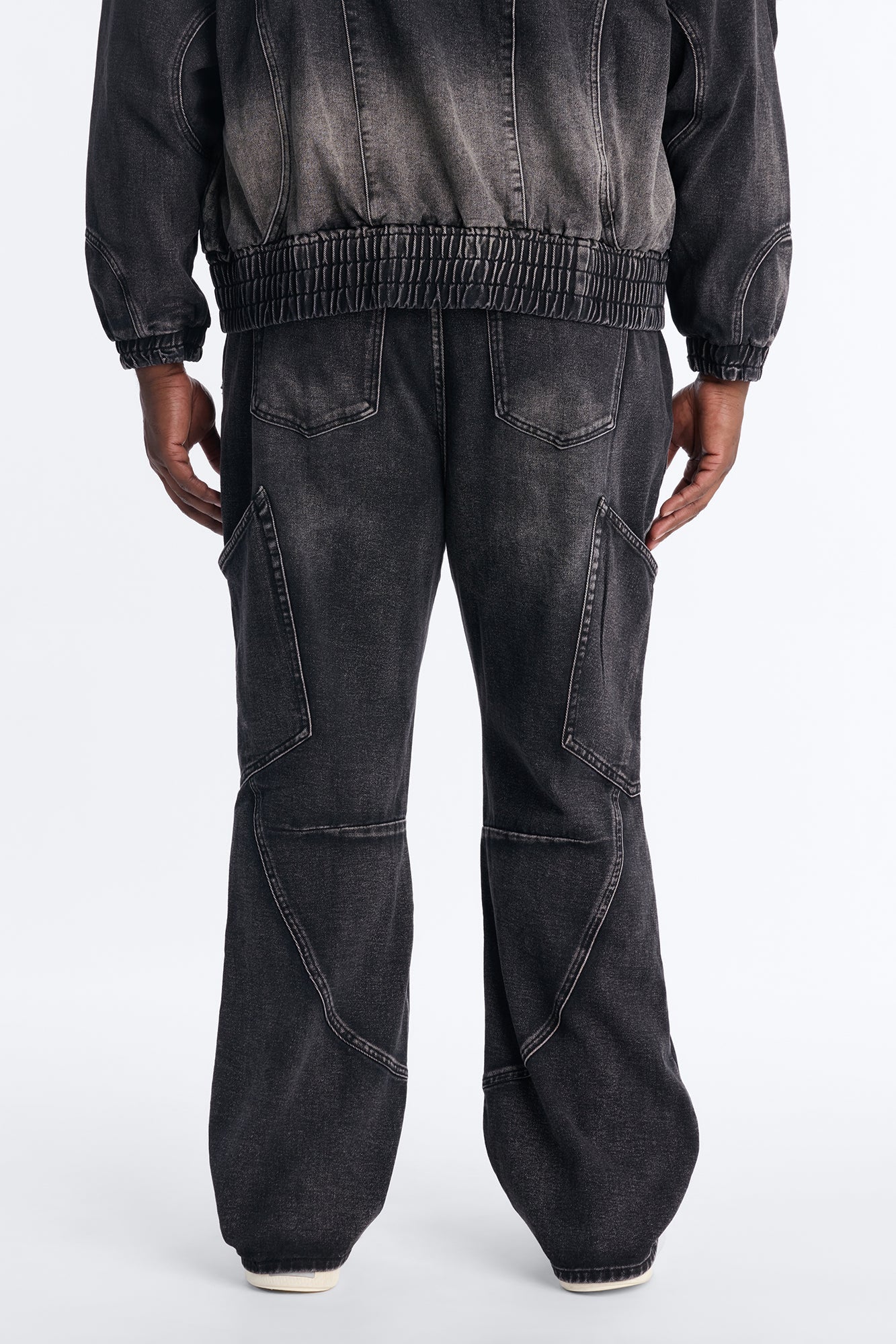 Stacked Slim Flare Panel Feeling It Jean - Black Wash Fashion Nova