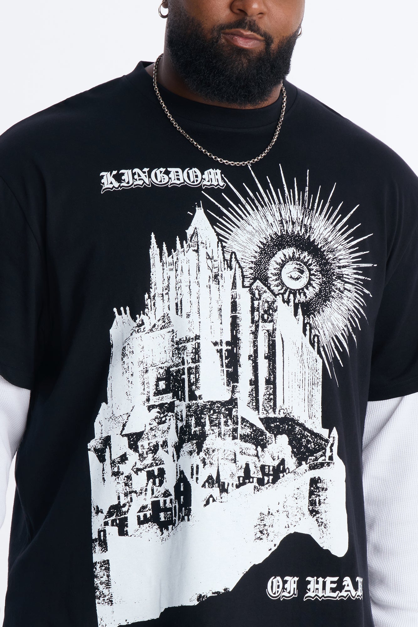Twofer Kingdom Of Heaven Long Sleeve Tee - Black Fashion Nova