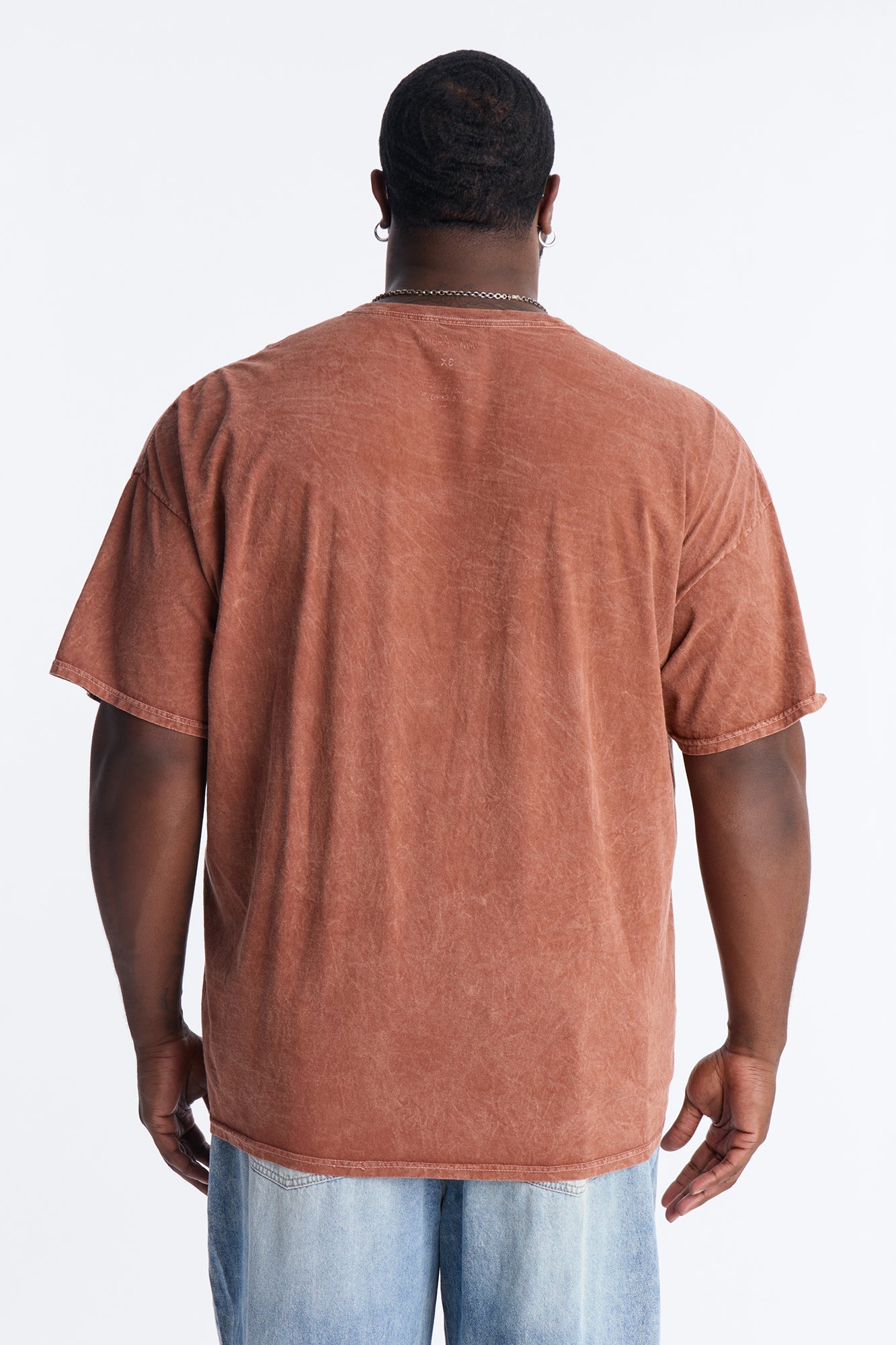 Whitney Houston Mineral Wash Graphic Short Sleeve Tee - Brown Fashion Nova