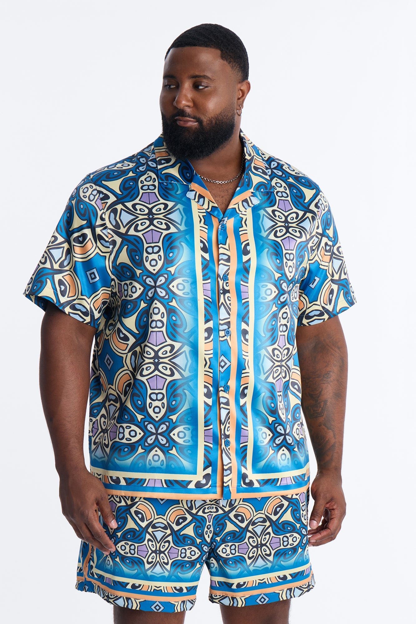 Mosaic Resort Printed Cuban Collar Shirt - Multi Color Fashion Nova