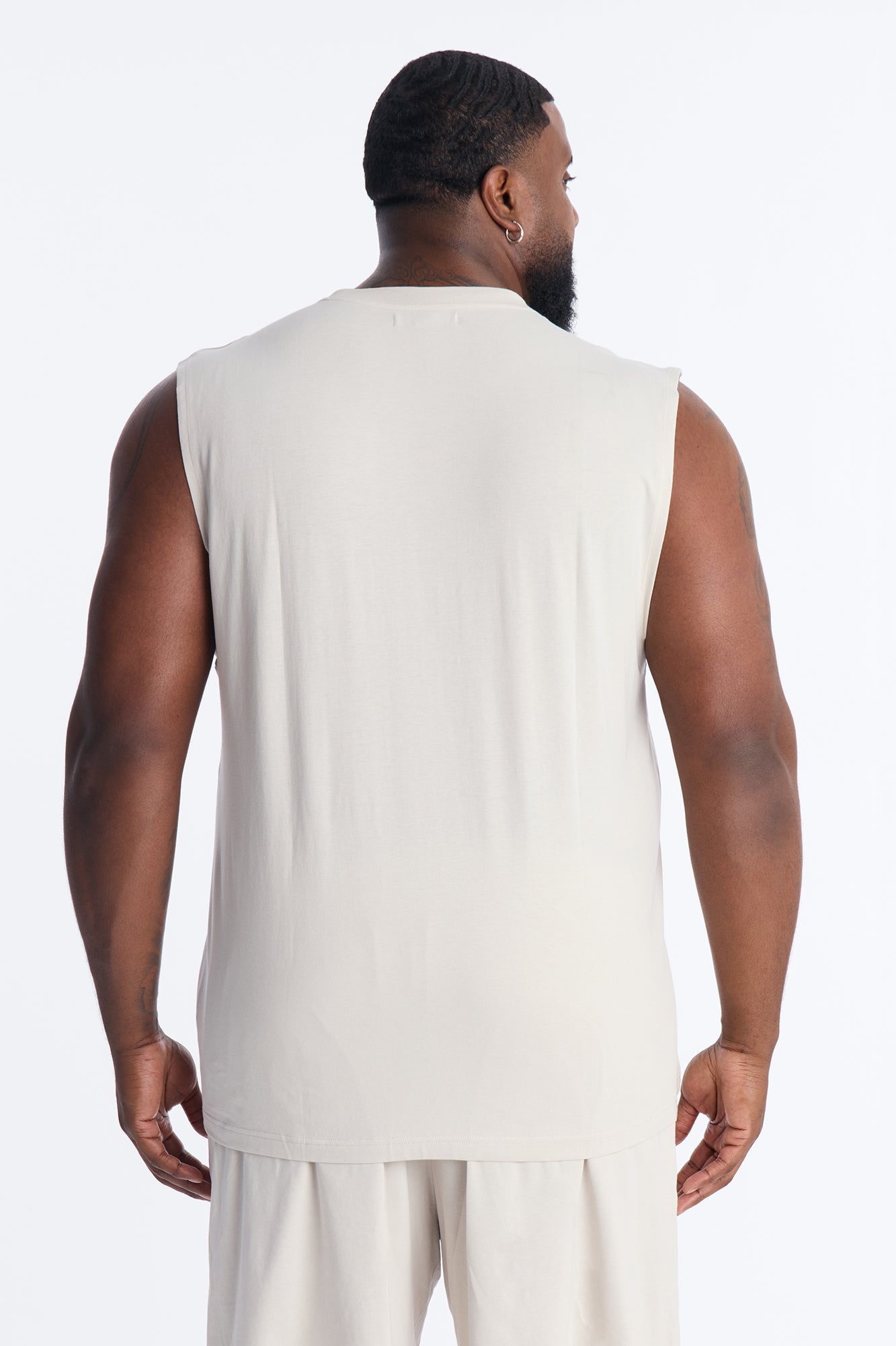 Essential Modal Lounge Sleeveless Muscle Tee - Stone Fashion Nova