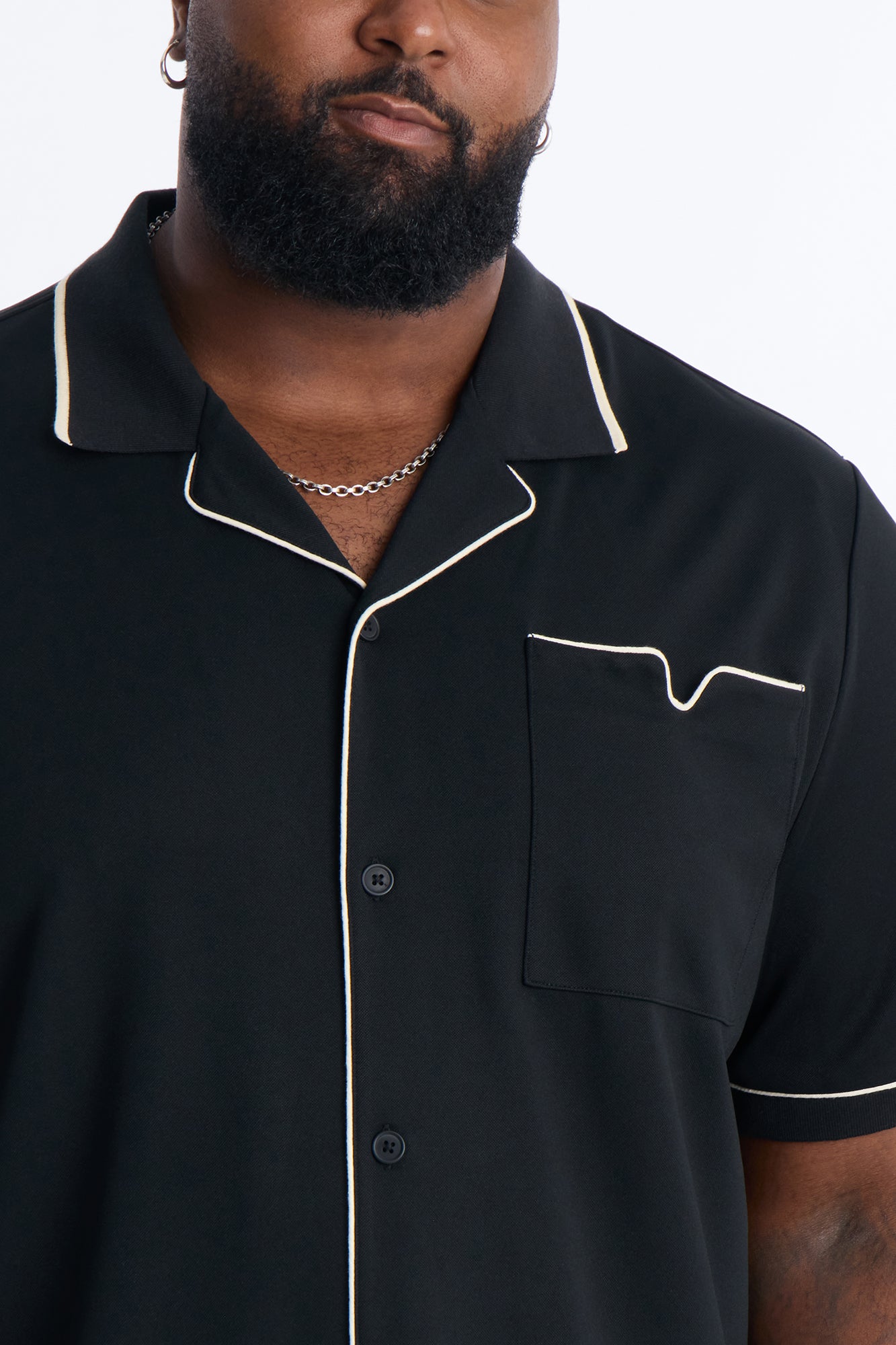 Noir Cuban Collar Shirt - Black Fashion Nova