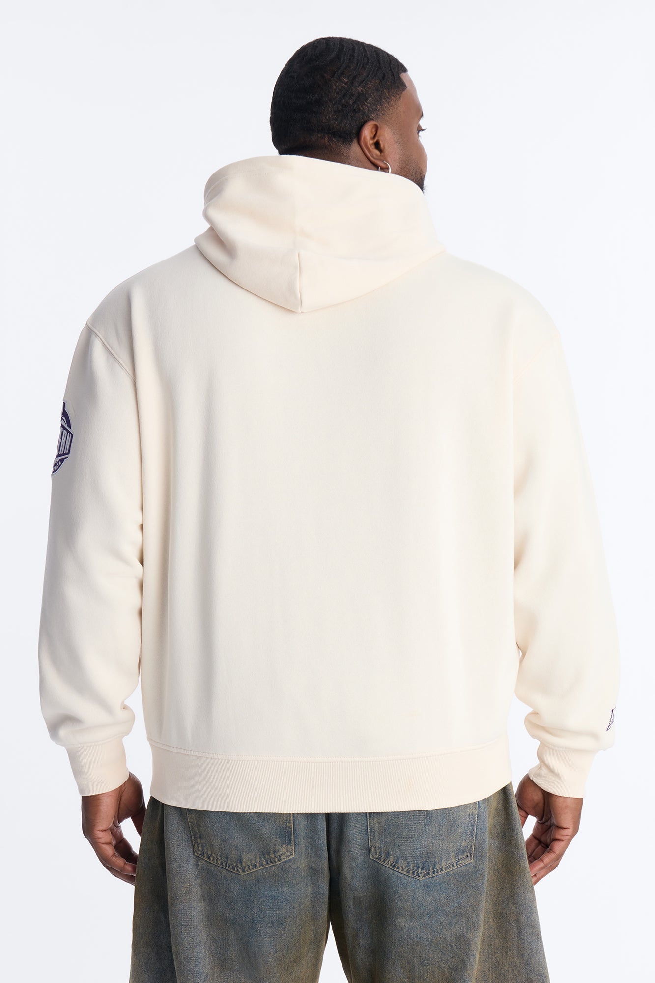 Lakers Embroidered Oversized Hoodie - Cream Fashion Nova