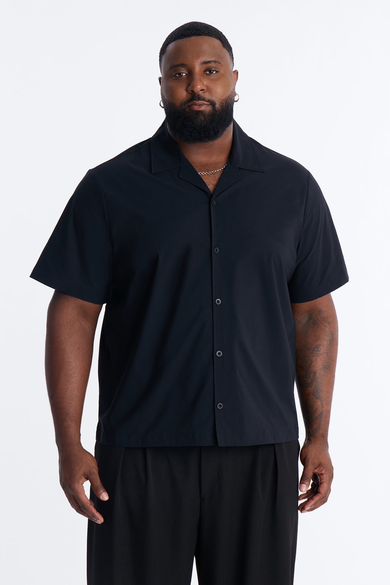 Montez Cuban Collar Button Up Shirt - Black Fashion Nova