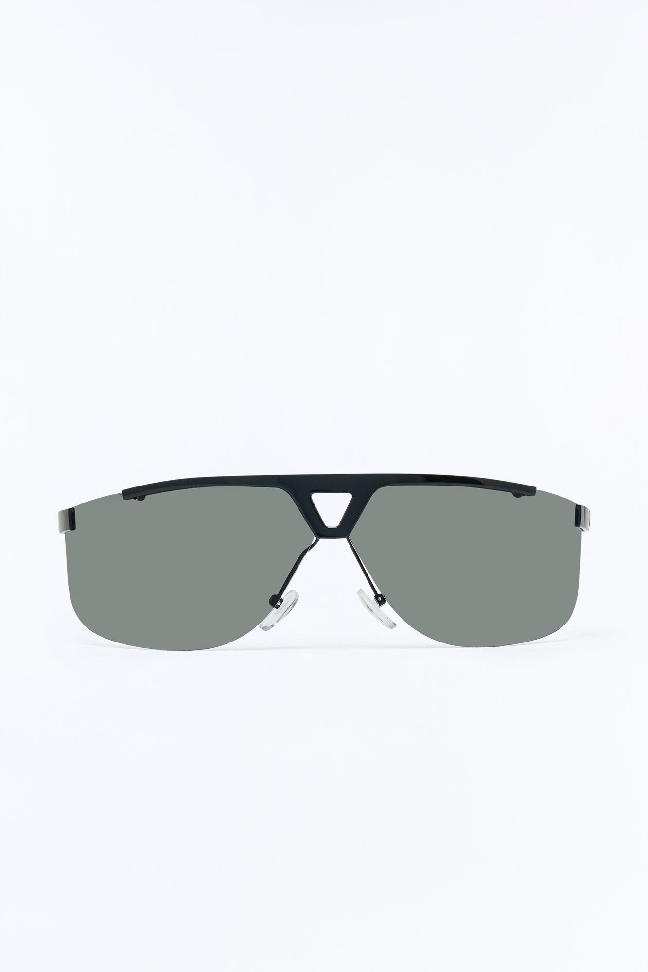 High End Wrapped Aviator Metal Sunglasses - Black Fashion Nova
