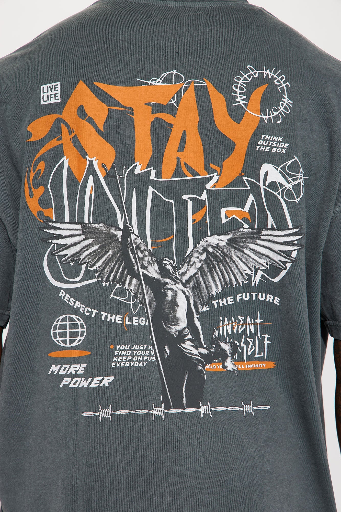 Stay United Oversized Short Sleeve Tee - Grey Fashion Nova