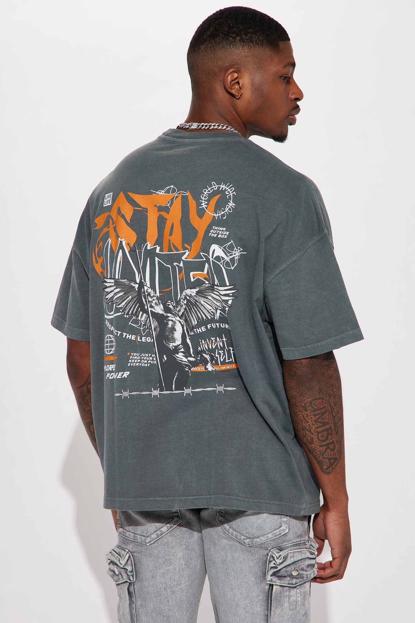 Stay United Oversized Short Sleeve Tee - Grey Fashion Nova