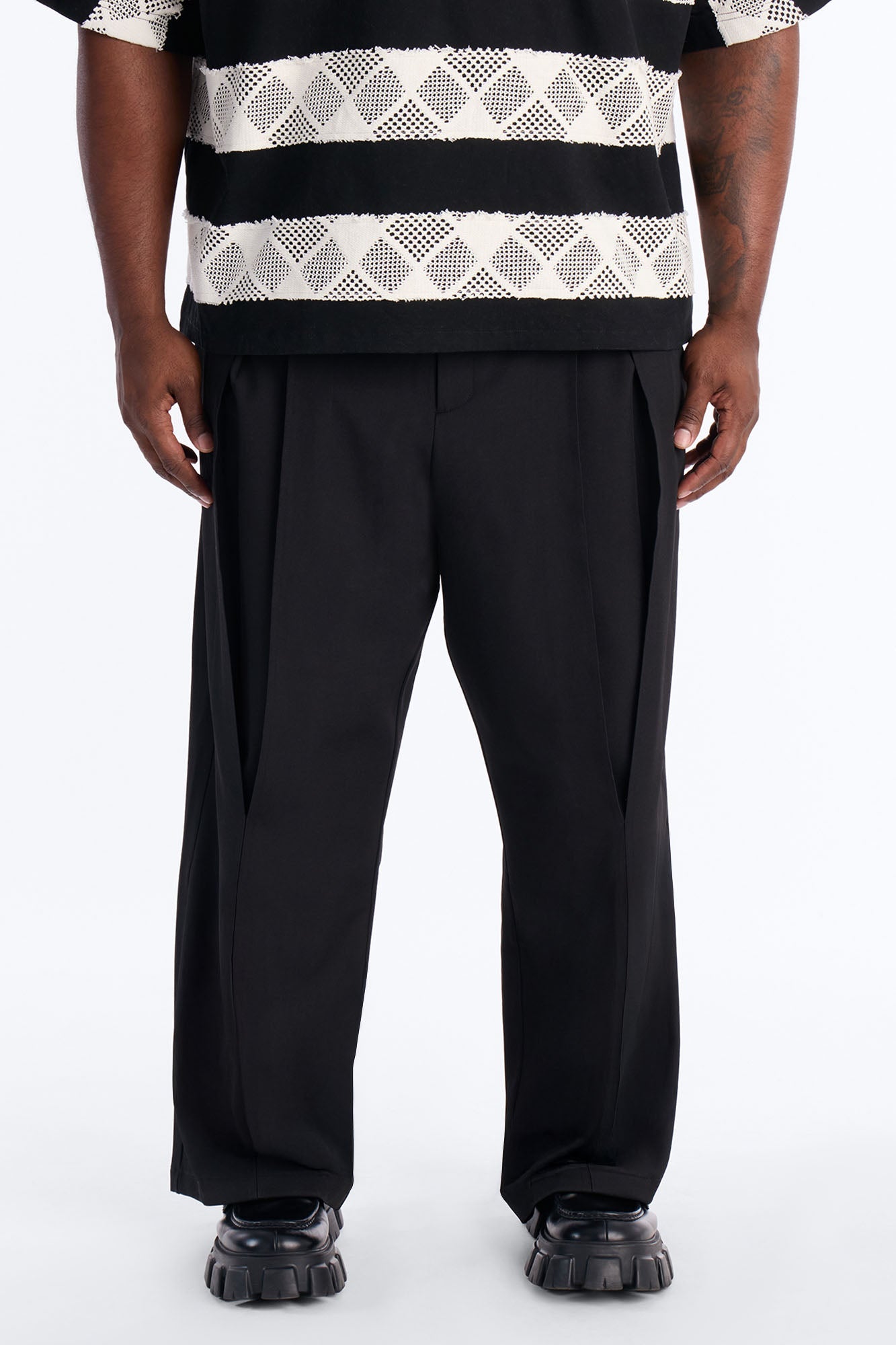 Baggy Pearson Wave Trouser - Black Fashion Nova