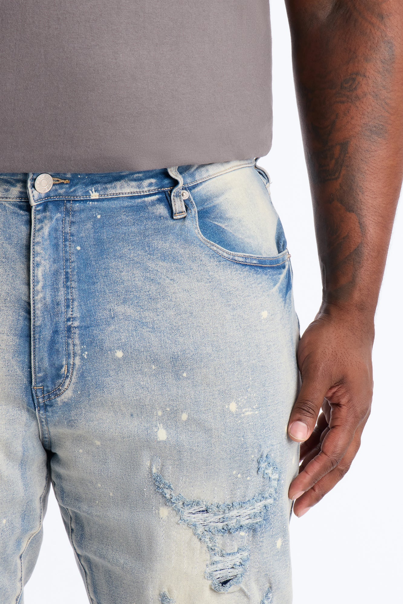 Stacked Skinny Flare Distressed Me Out Jean - Light Wash Fashion Nova