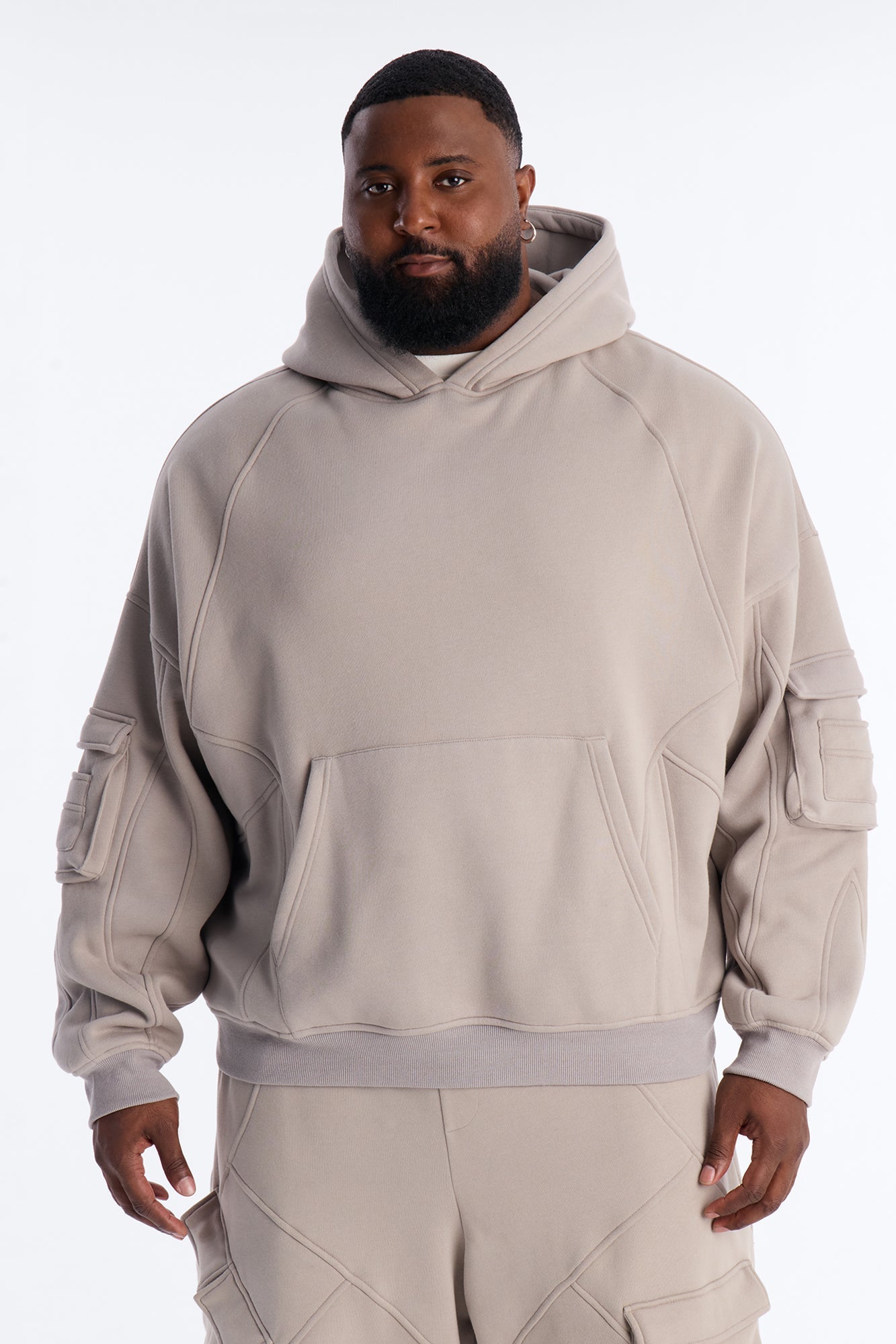 Oversized Chaos Cargo Hoodie - Grey Fashion Nova