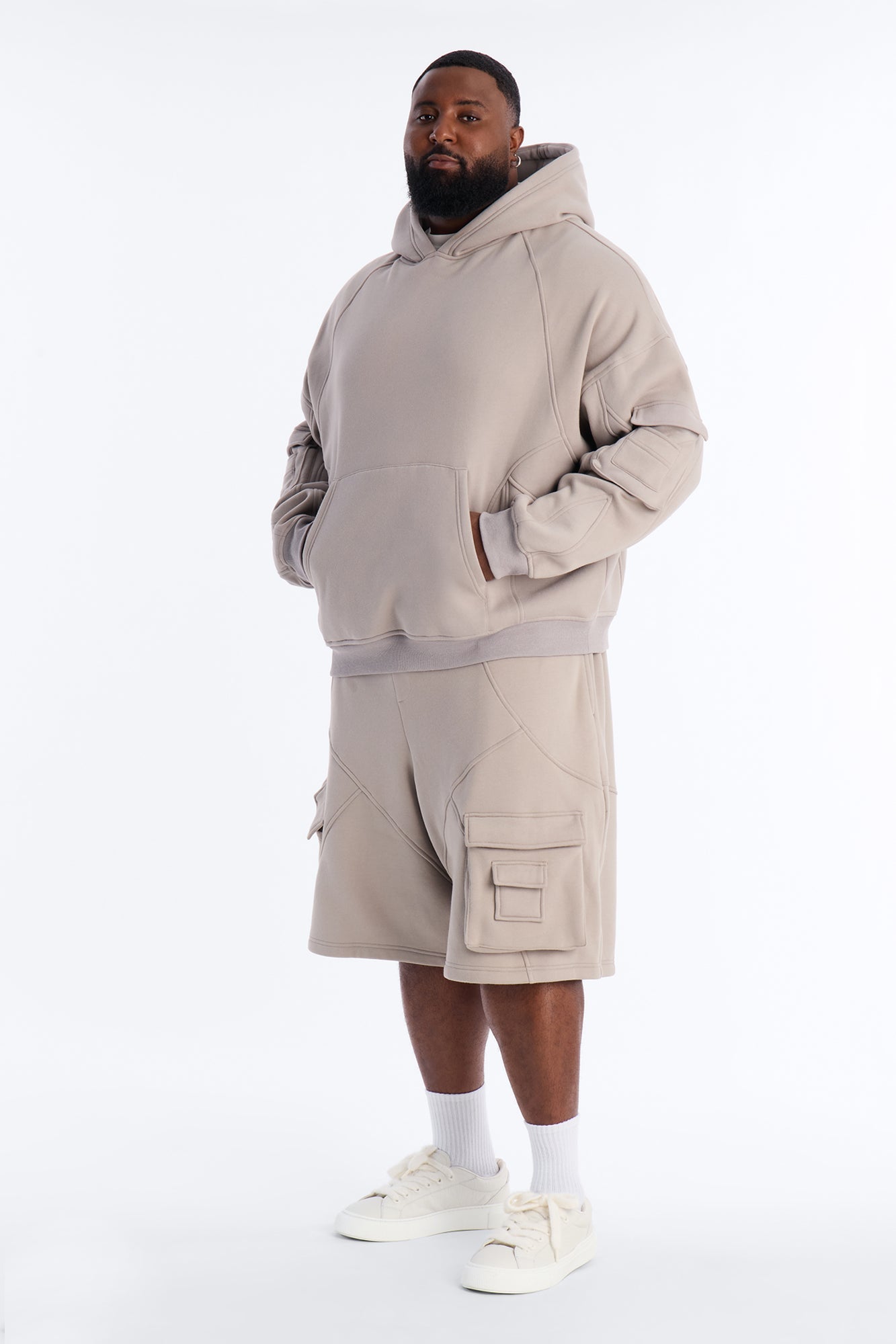 Baggy Chaos Cargo Sweatshort - Grey Fashion Nova