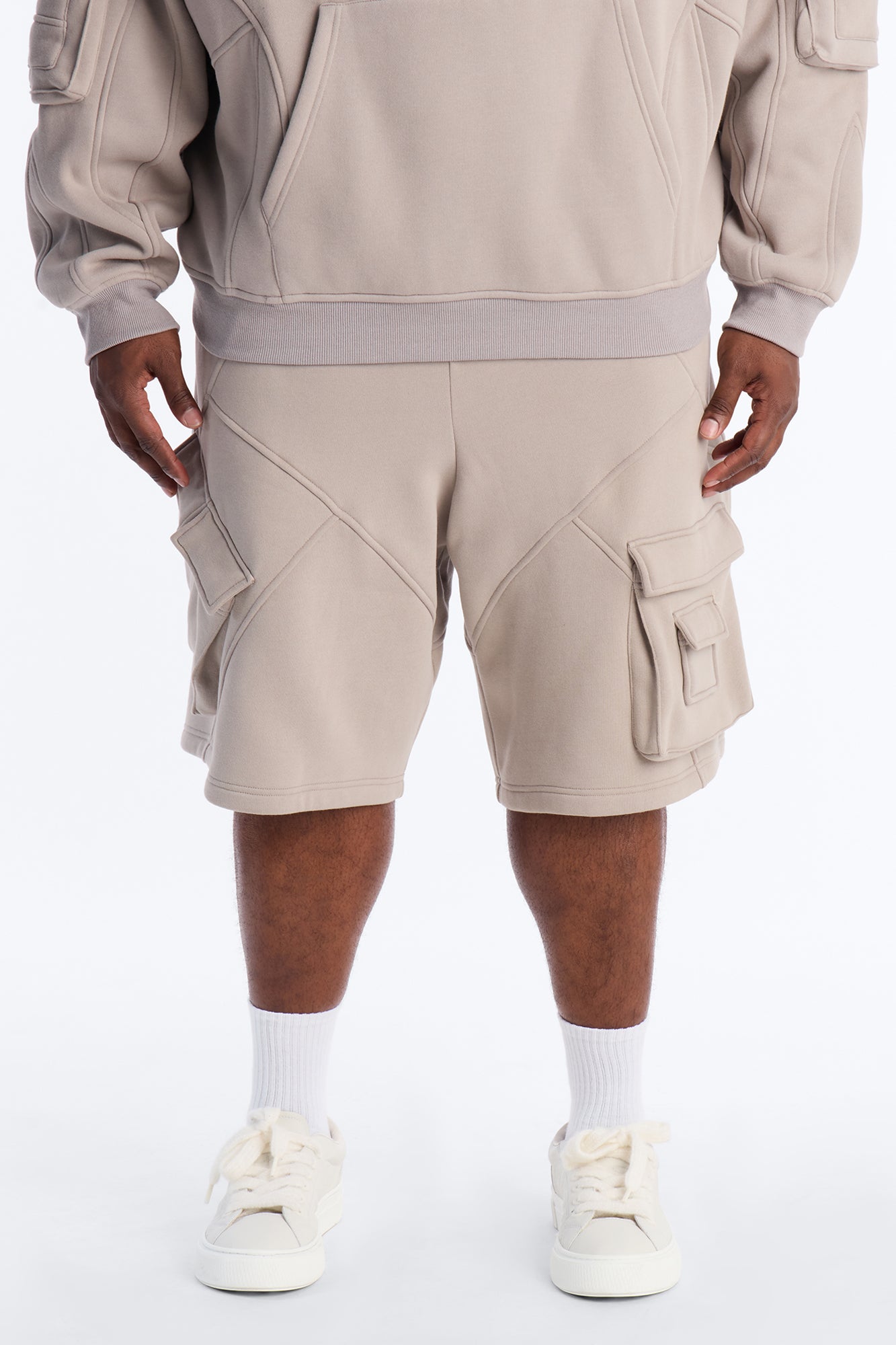 Baggy Chaos Cargo Sweatshort - Grey Fashion Nova